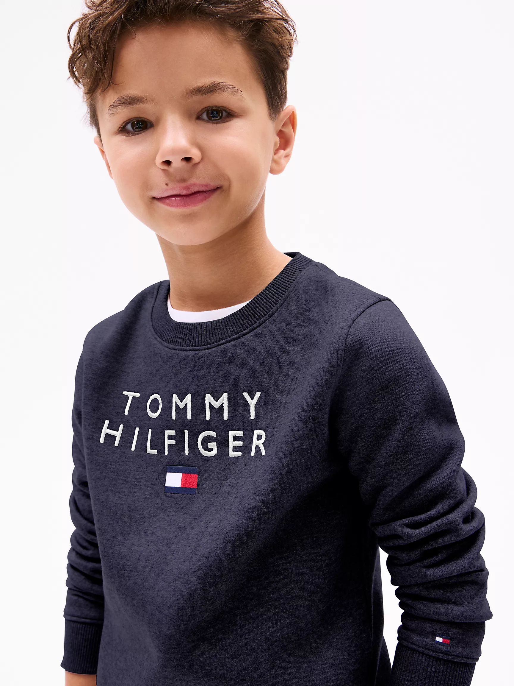 Толстовка для мальчика Tommy Hilfiger, Детский свитшот с логотипом Hilfiger