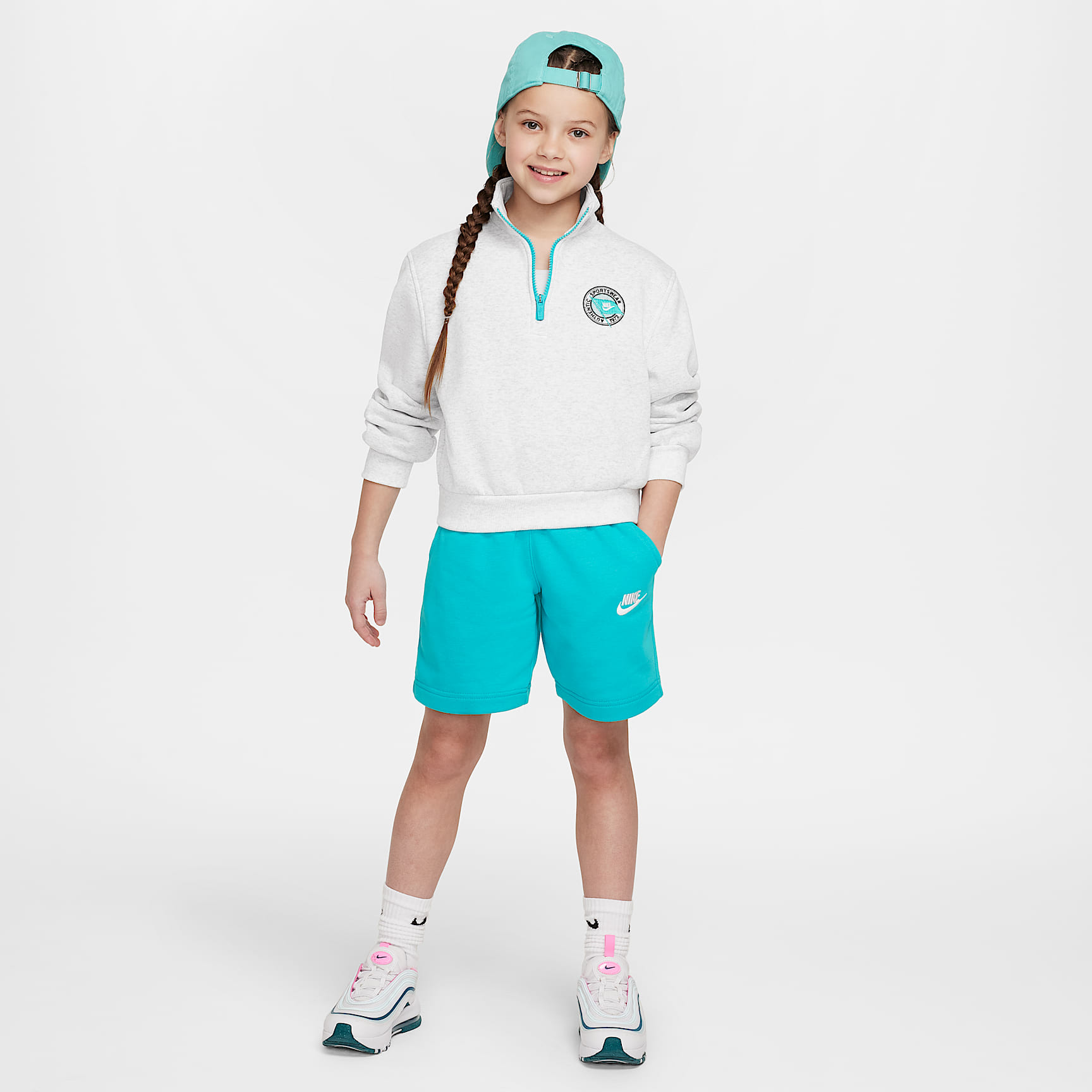 Nike Sportswear Club Fleece Girl's Long-Sleeve 1/2-Zip Top