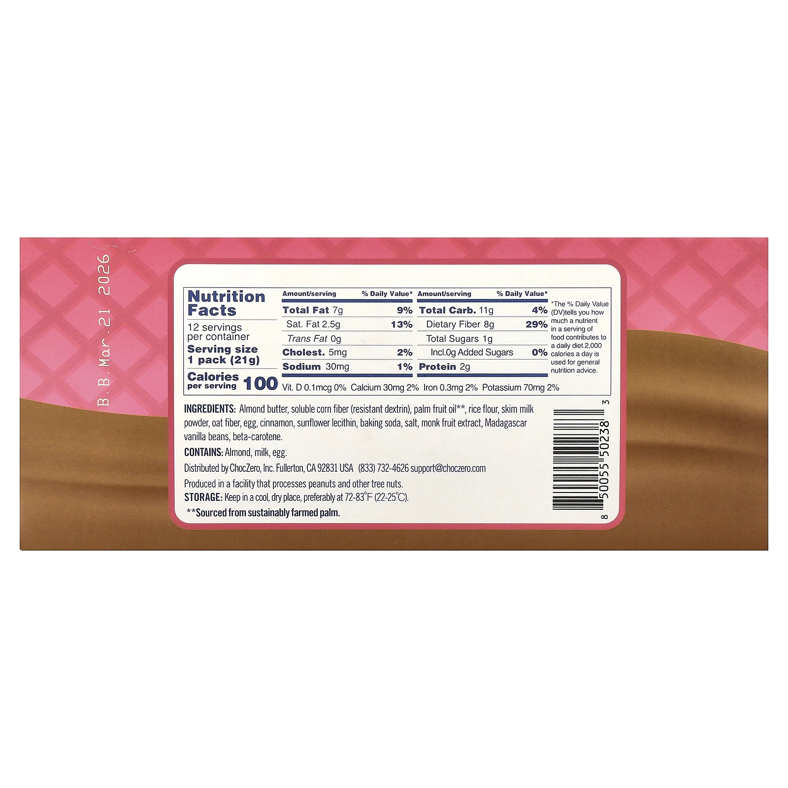 ChocZero, Premium Cookies, Golden Dunkies, ванильное печенье с кремом, чуррос, 12 упаковок по 21 г (0,75 унции)