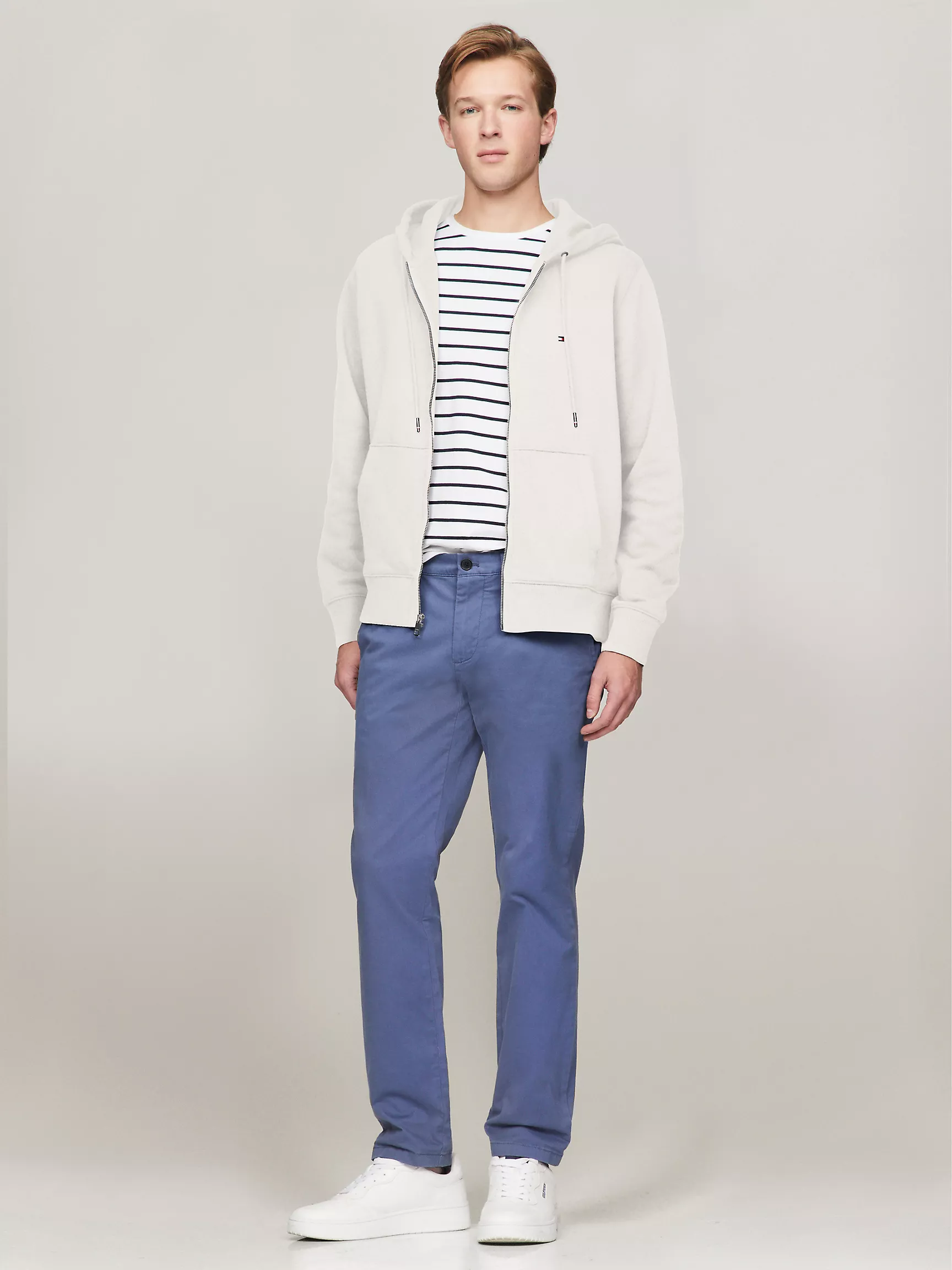 Мужское худи Tommy Hilfiger, Однотонное худи на молнии с логотипом