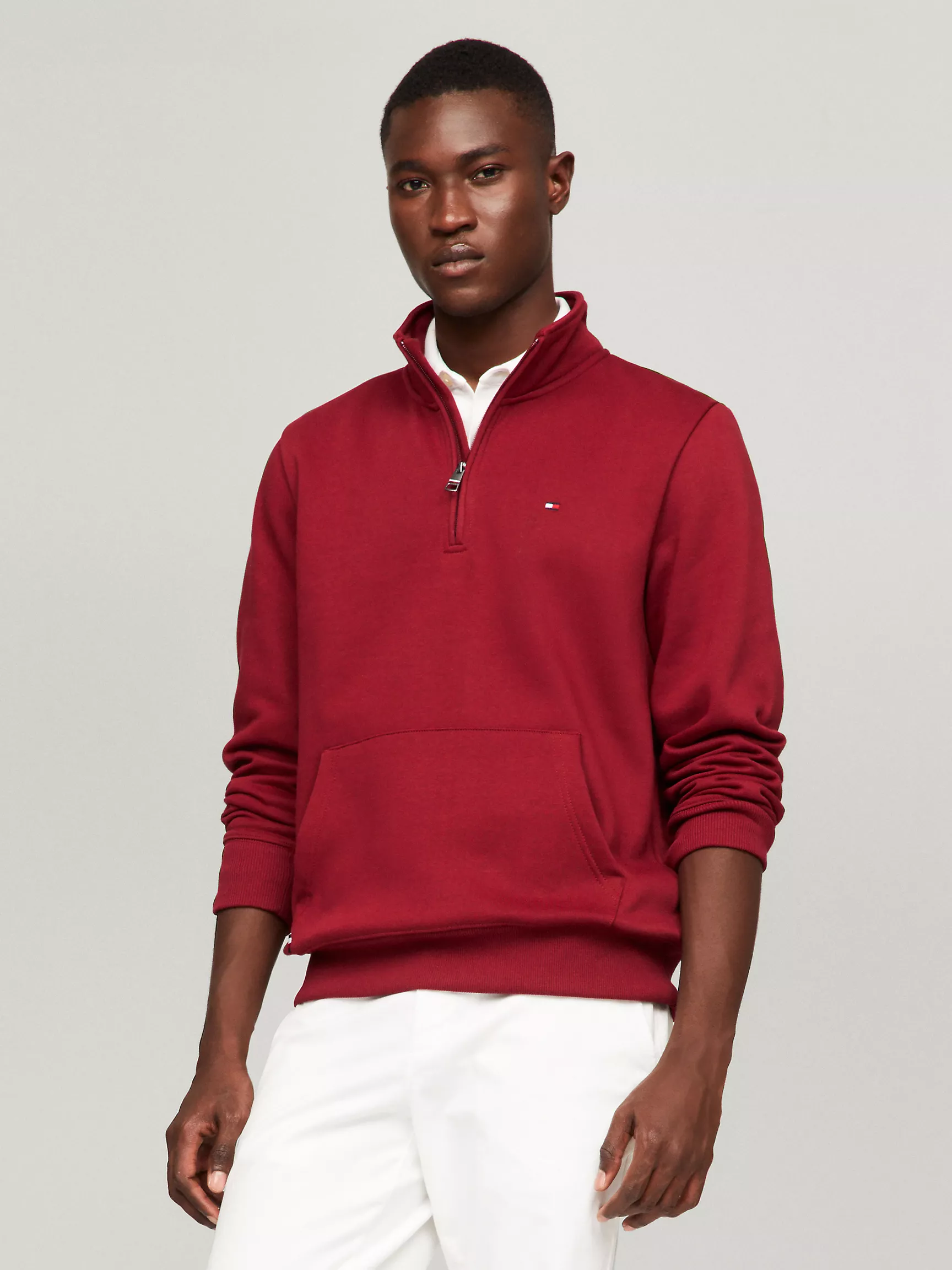 Мужская толстовка Tommy Hilfiger, Флисовый свитшот на четвертной молнии