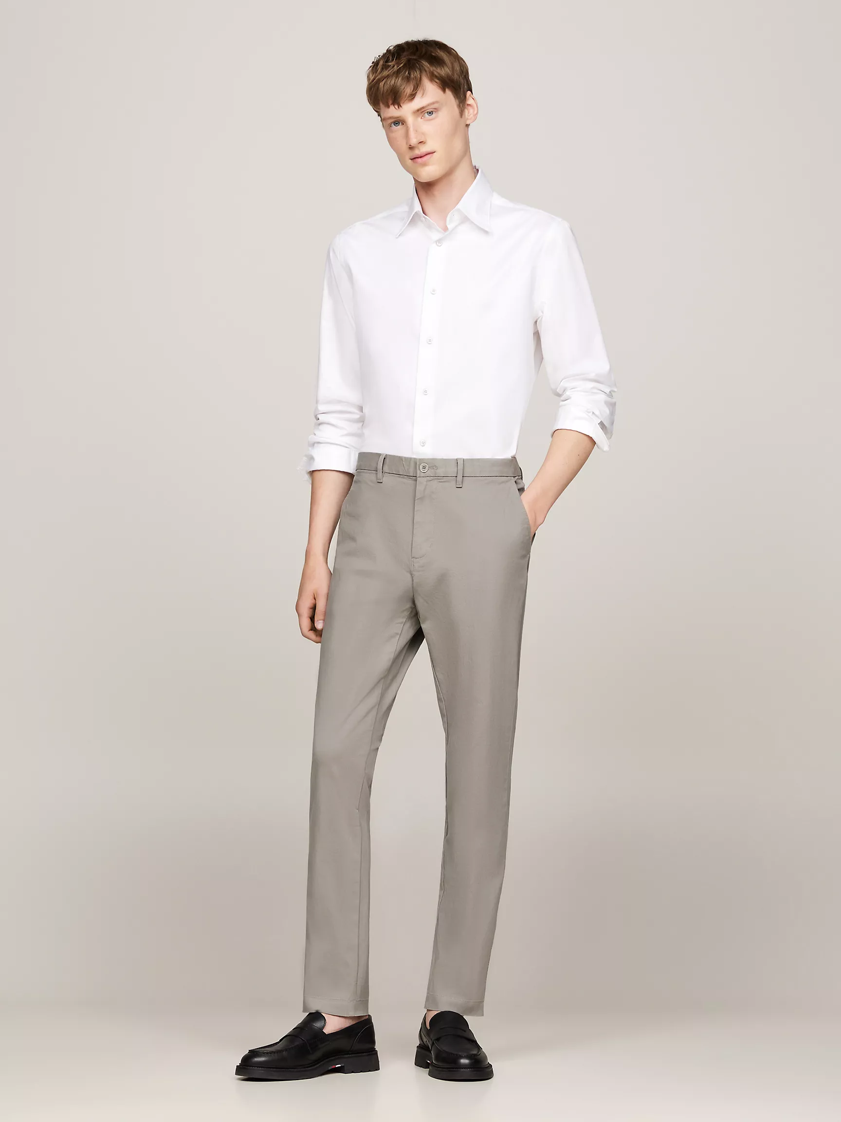 Мужские брюки Tommy Hilfiger, Свободные зауженные брюки чинос из твила