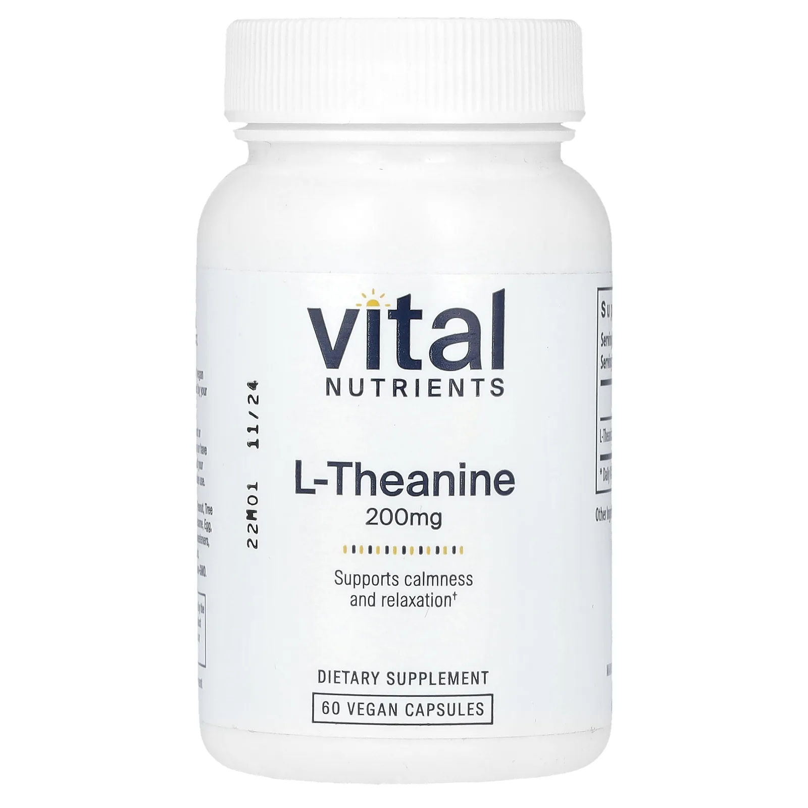 Vital Nutrients, L-теанин, 200 мг, 60 вегетарианских капсул