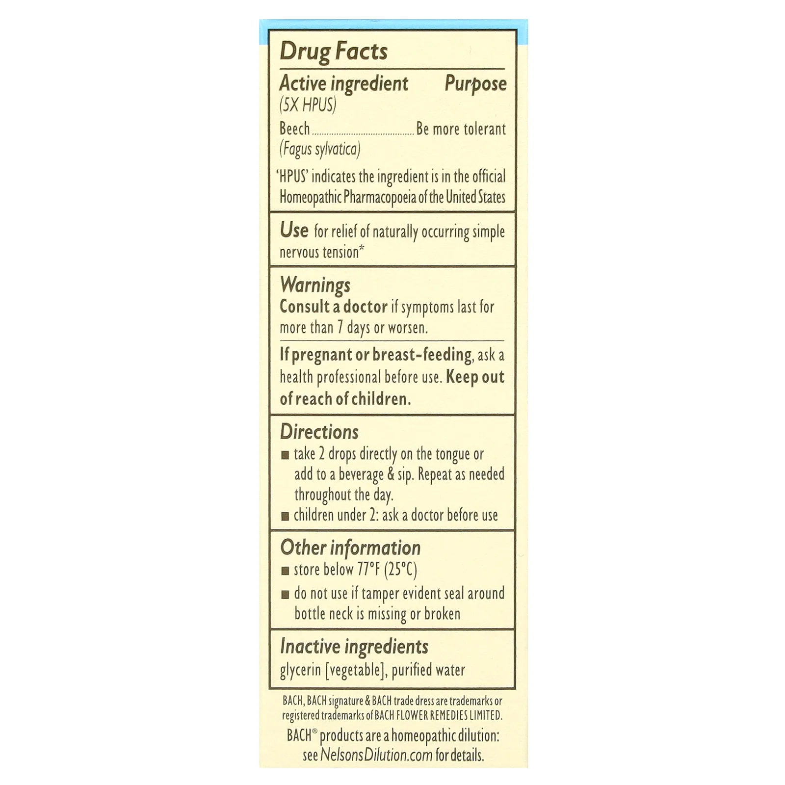 Bach, Original Flower Remedies, бук, 10 мл (0,35 жидк. унции)