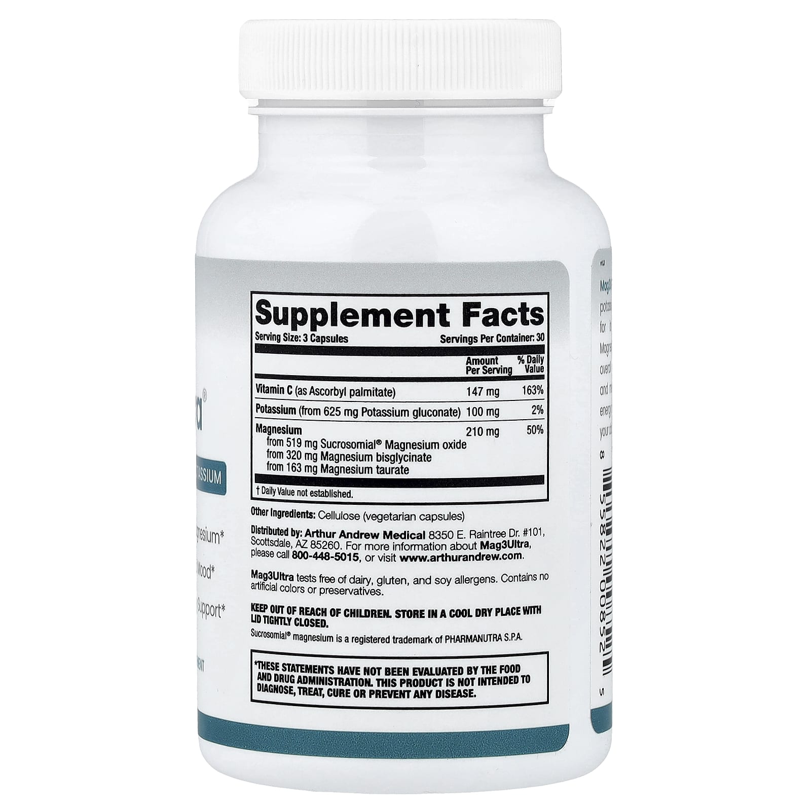 Arthur Andrew Medical, Mag3Ultra®, комплекс магния с калием, 90 капсул