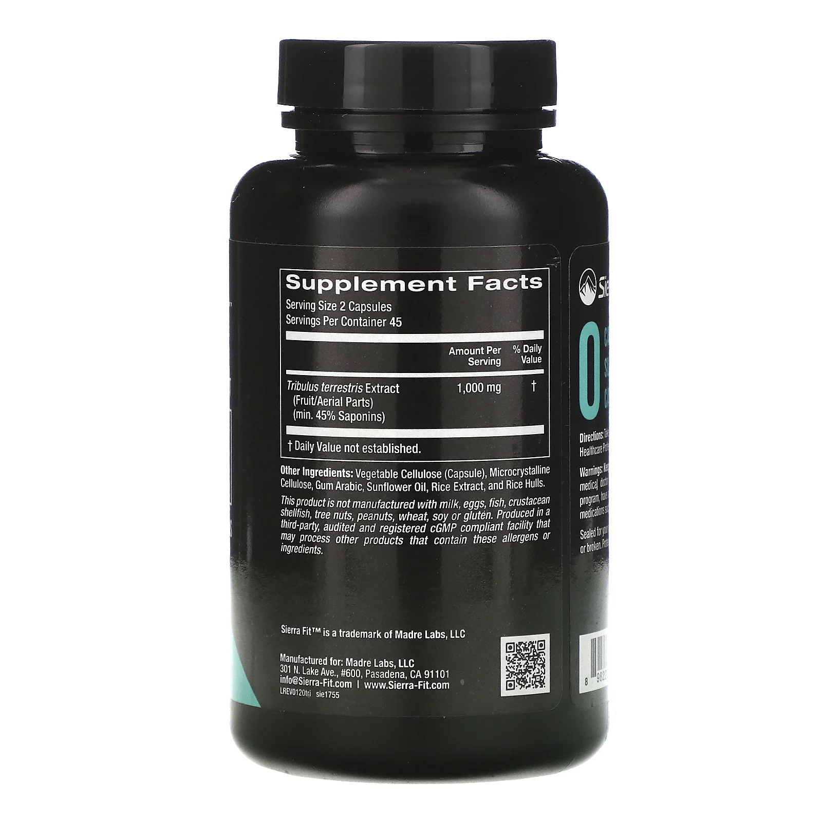 Sierra Fit, якорцы, стандартизированный экстракт, 1000 мг, 90 растительных капсул (500 мг в 1 капсуле)