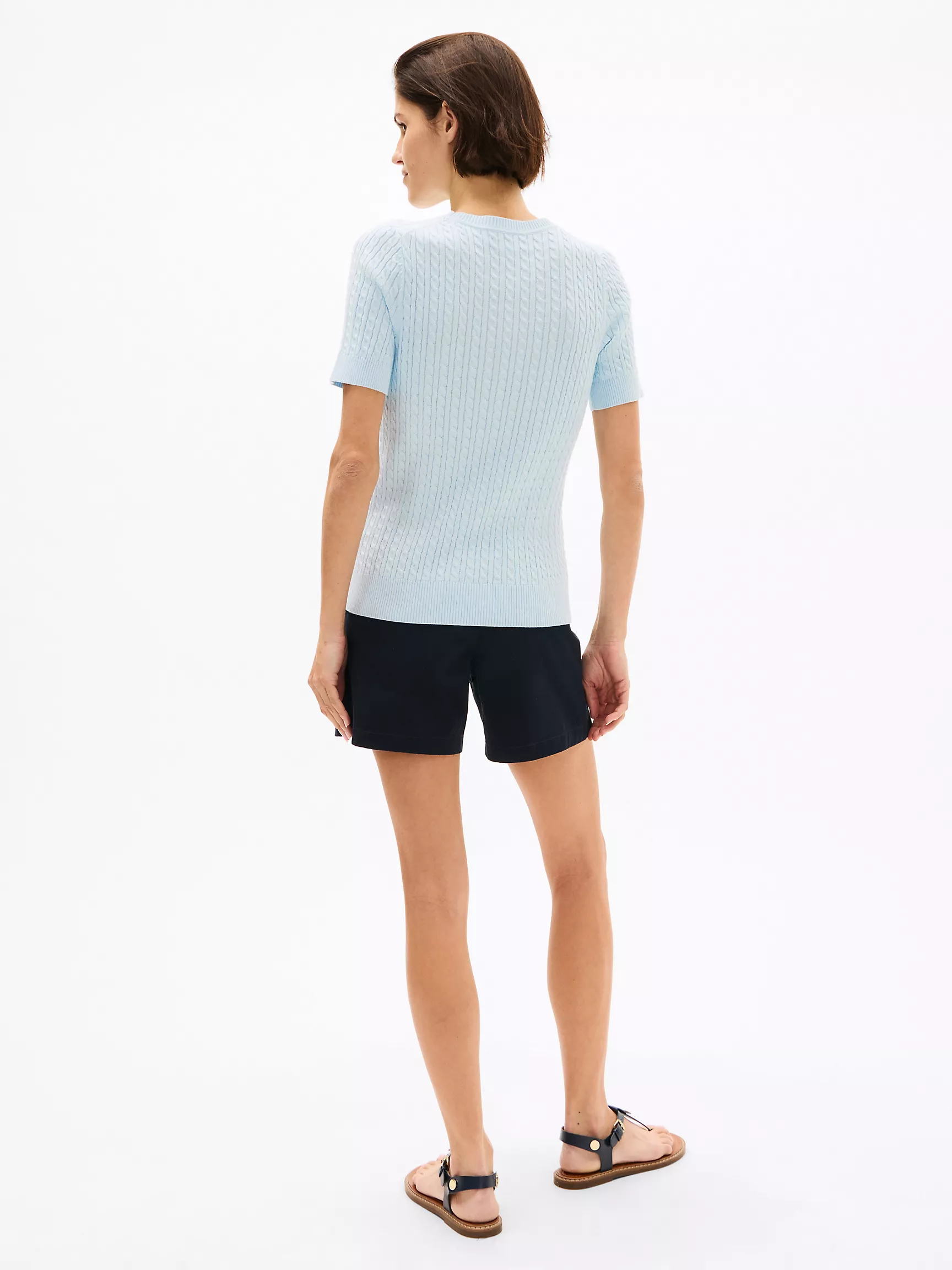 Женский свитер Tommy Hilfiger, Свитер с коротким рукавом и узором "косы"