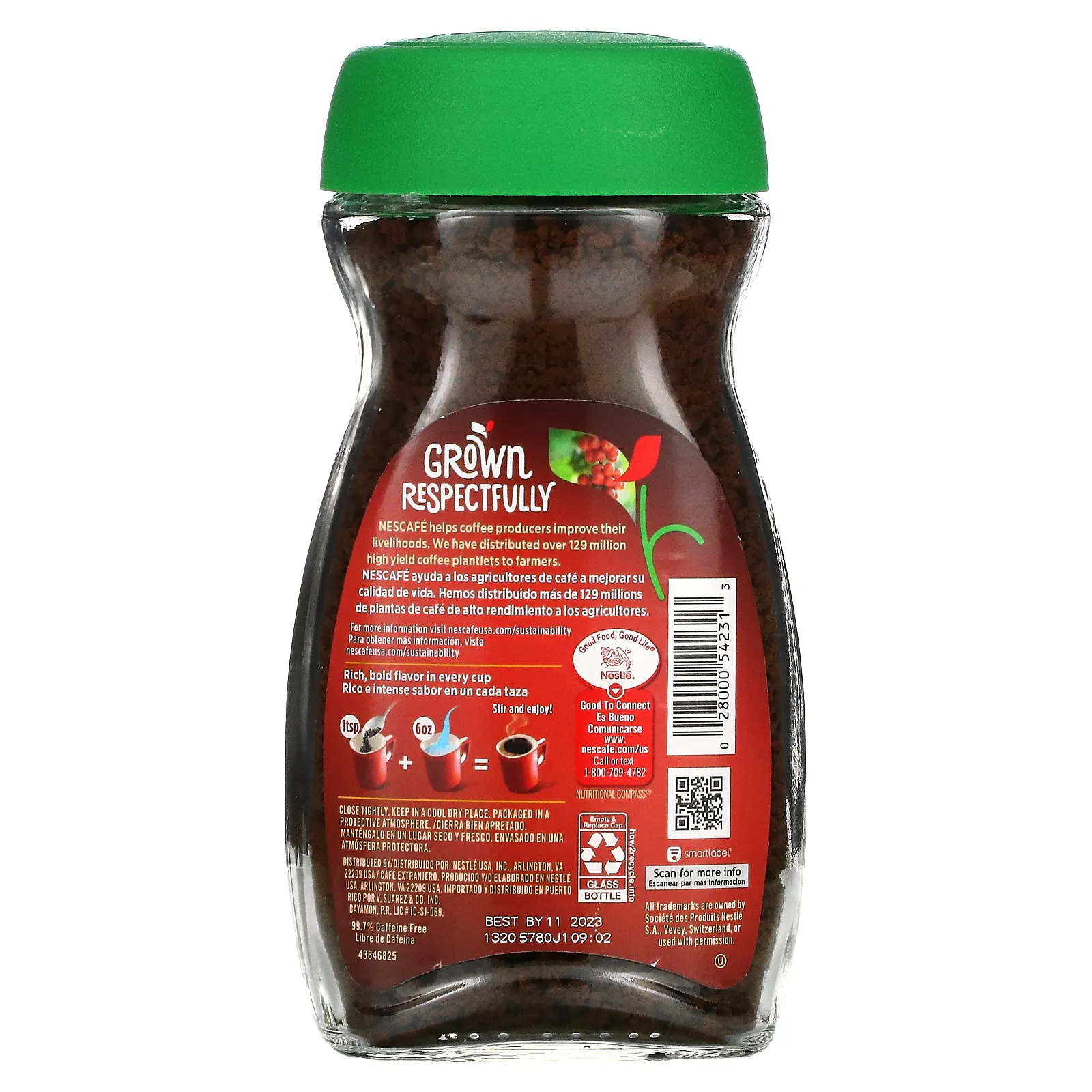 Nescafé, Clasico, растворимый кофе без кофеина, темная обжарка, без кофеина, 200 г (7 унций)