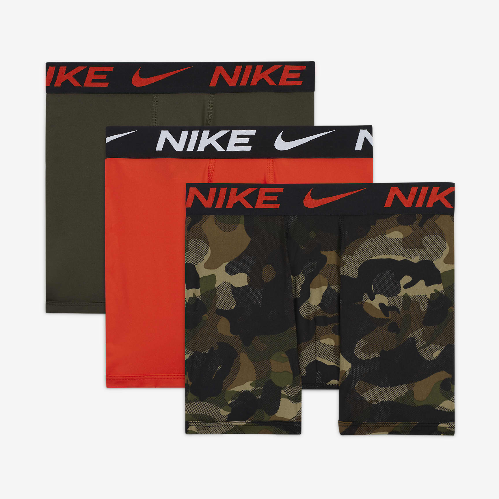 Nike Micro Print Boxer Briefs (3-Pack) Big Kids' Underwear