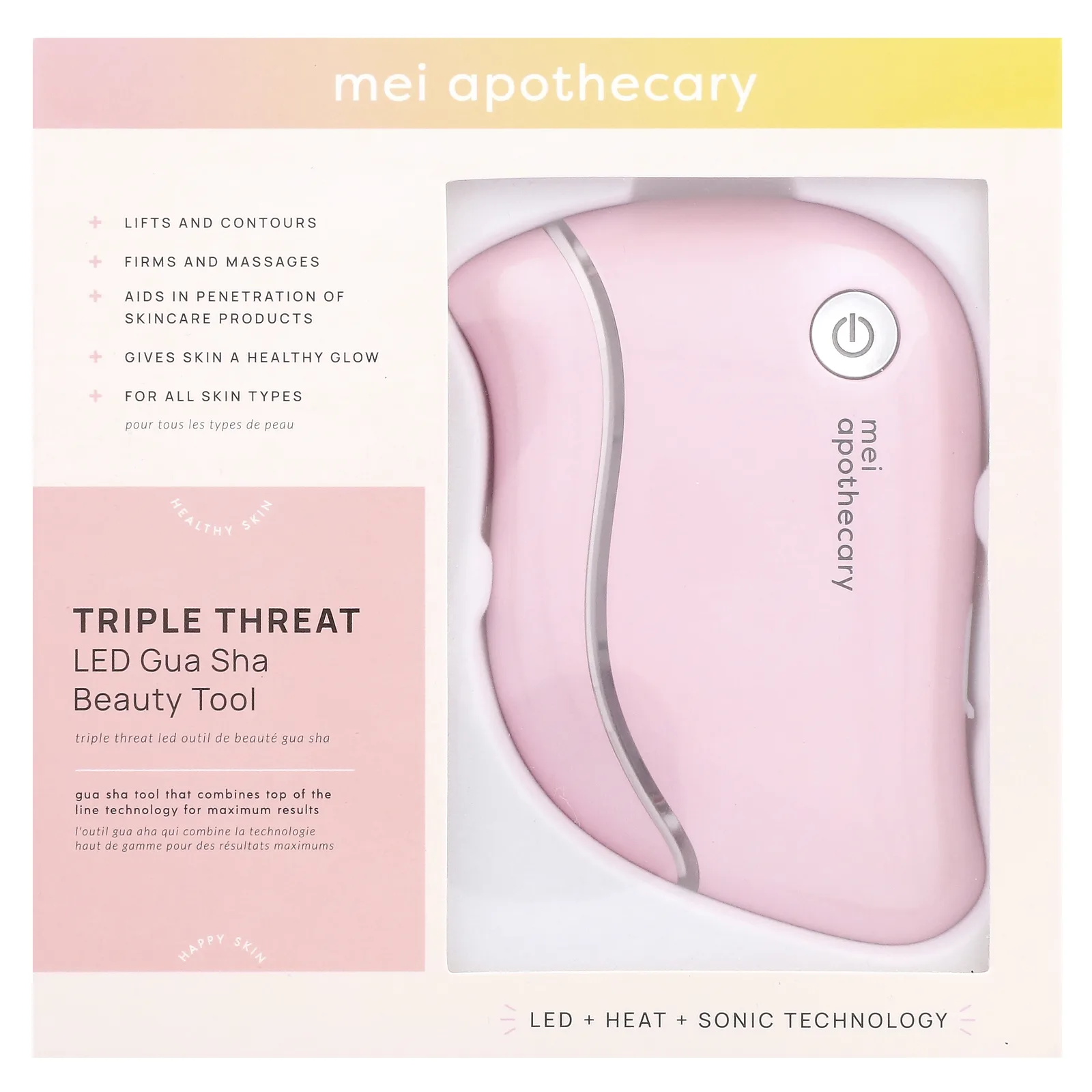 Mei Apothecary, Triple Threat, средство для красоты со светодиодной подсветкой, гуа-ша, 1 шт.