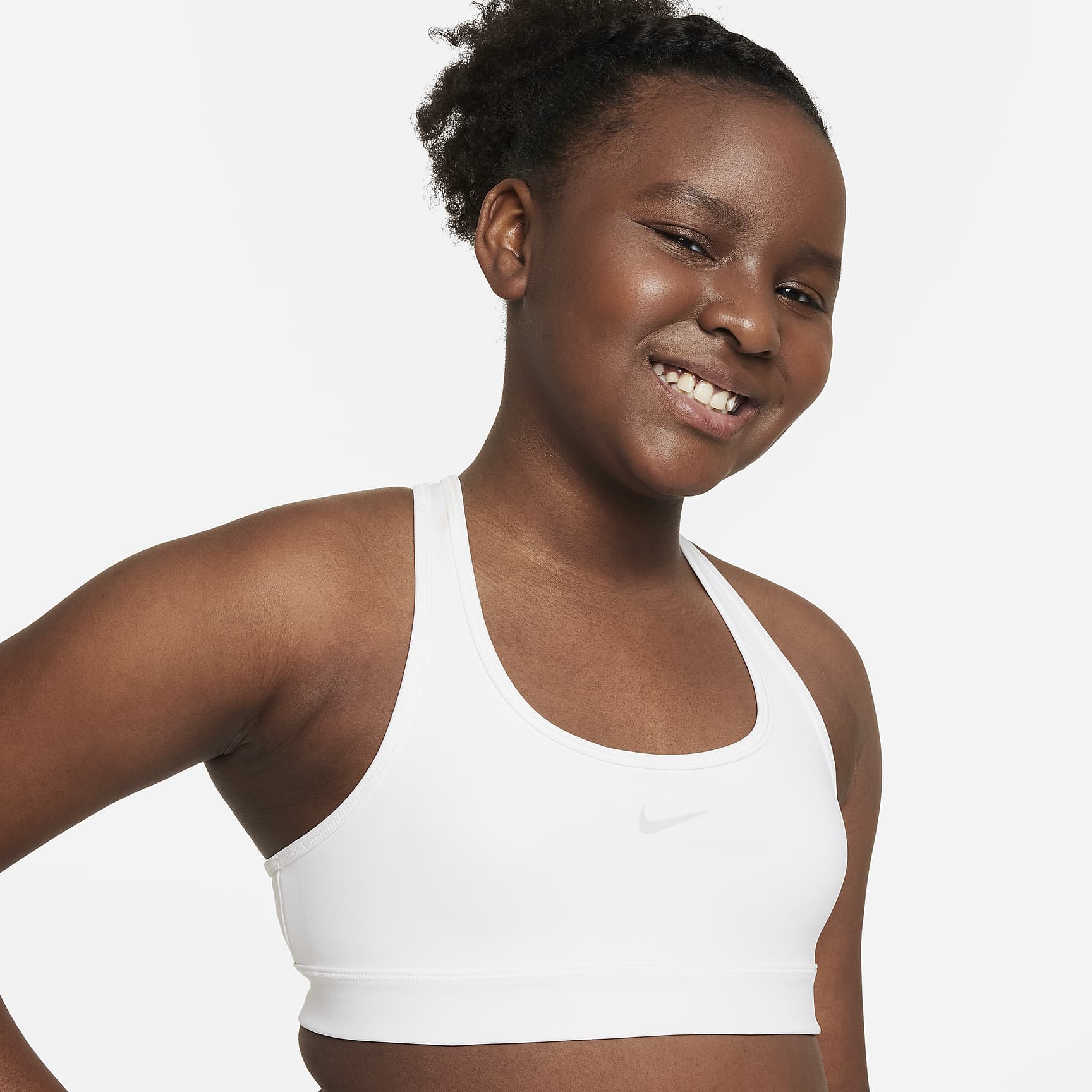Nike Swoosh Girls' Sports Bra (Extended Size)