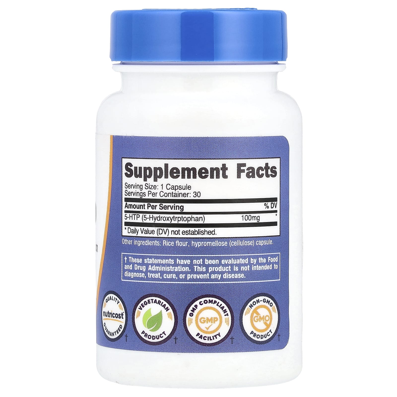 Nutricost, 5-HTP, 100 мг, 30 капсул