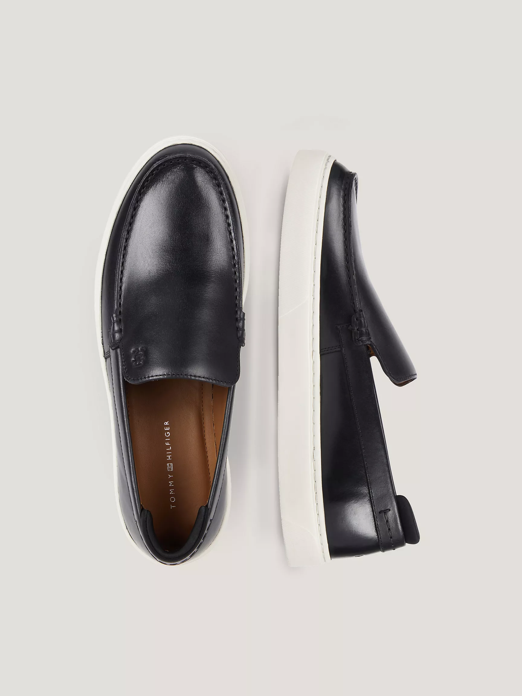Мужские кроссовки Tommy Hilfiger, Кожаные лоферы-кеды с логотипом TH