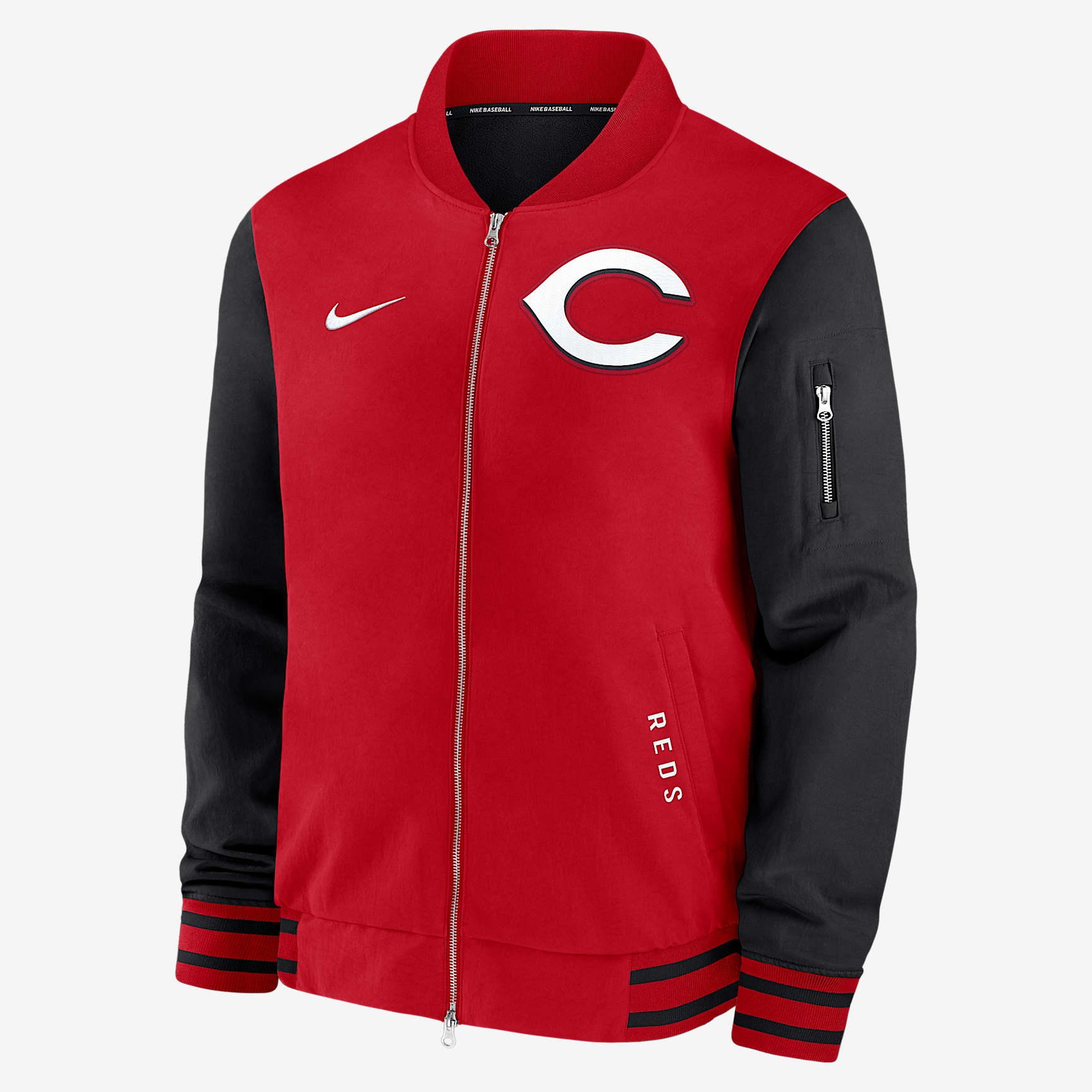 Cincinnati Reds Authentic Collection Dugout Men's Nike MLB Full-Zip Bomber Jacket