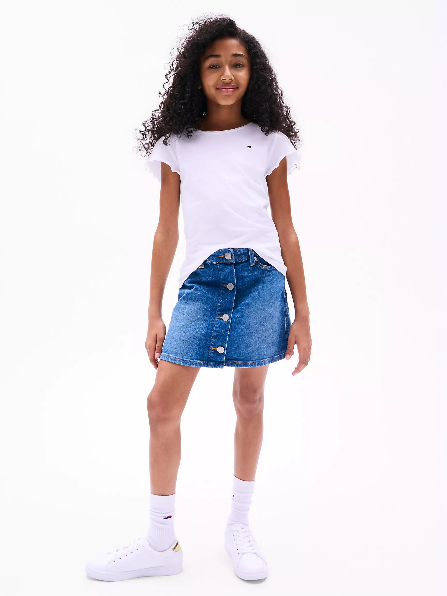 Топ для девочек Tommy Hilfiger, Детская футболка с рукавами-воланами