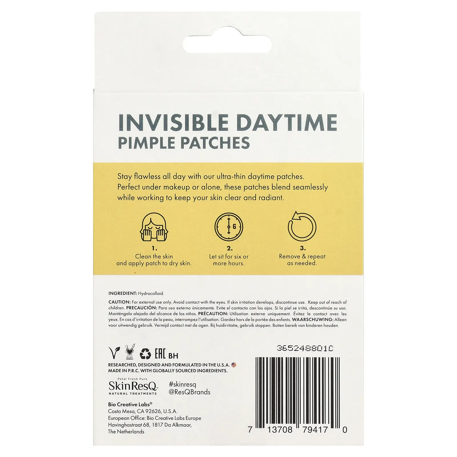 Petal Fresh, SkinResQ™ Natural Treatments, незаметные дневные патчи от прыщей, 108 шт.