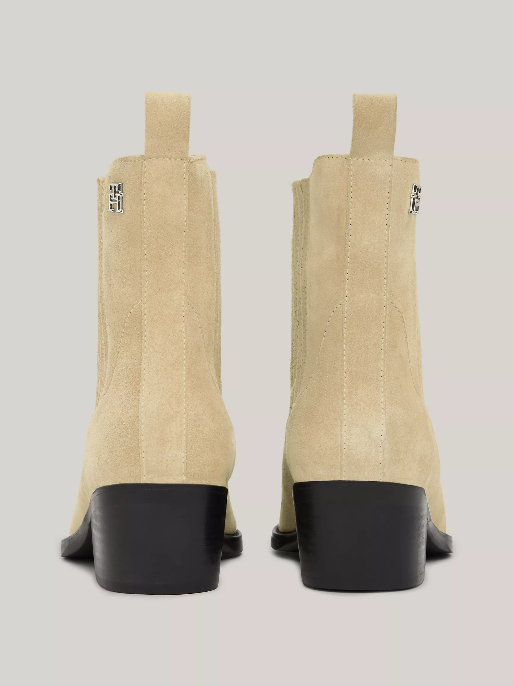 Женские ботинки Tommy Hilfiger, Замшевые ковбойские сапоги с логотипом TH