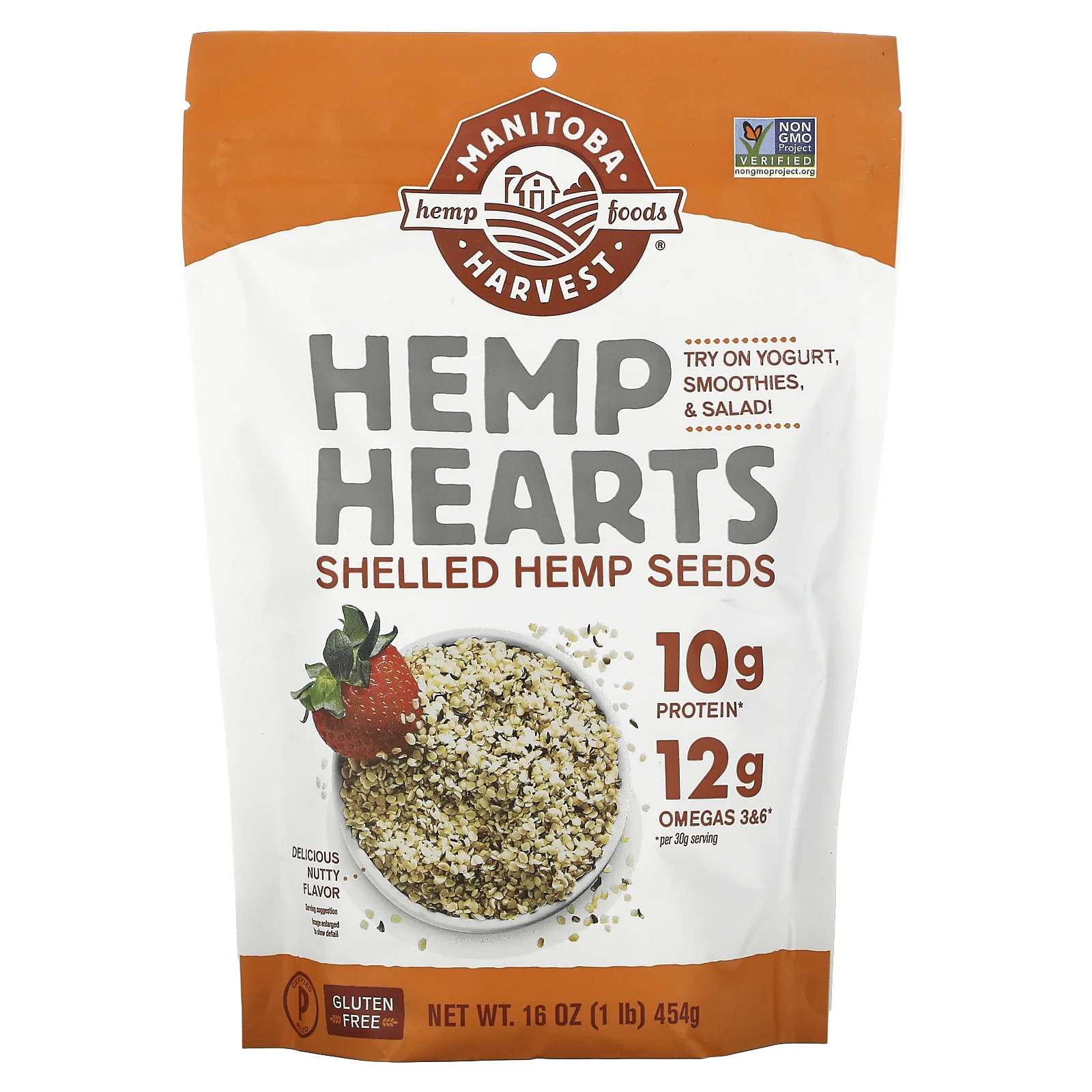 Manitoba Harvest, Hemp Hearts, очищенные семена конопли, 454 г (1 фунт)