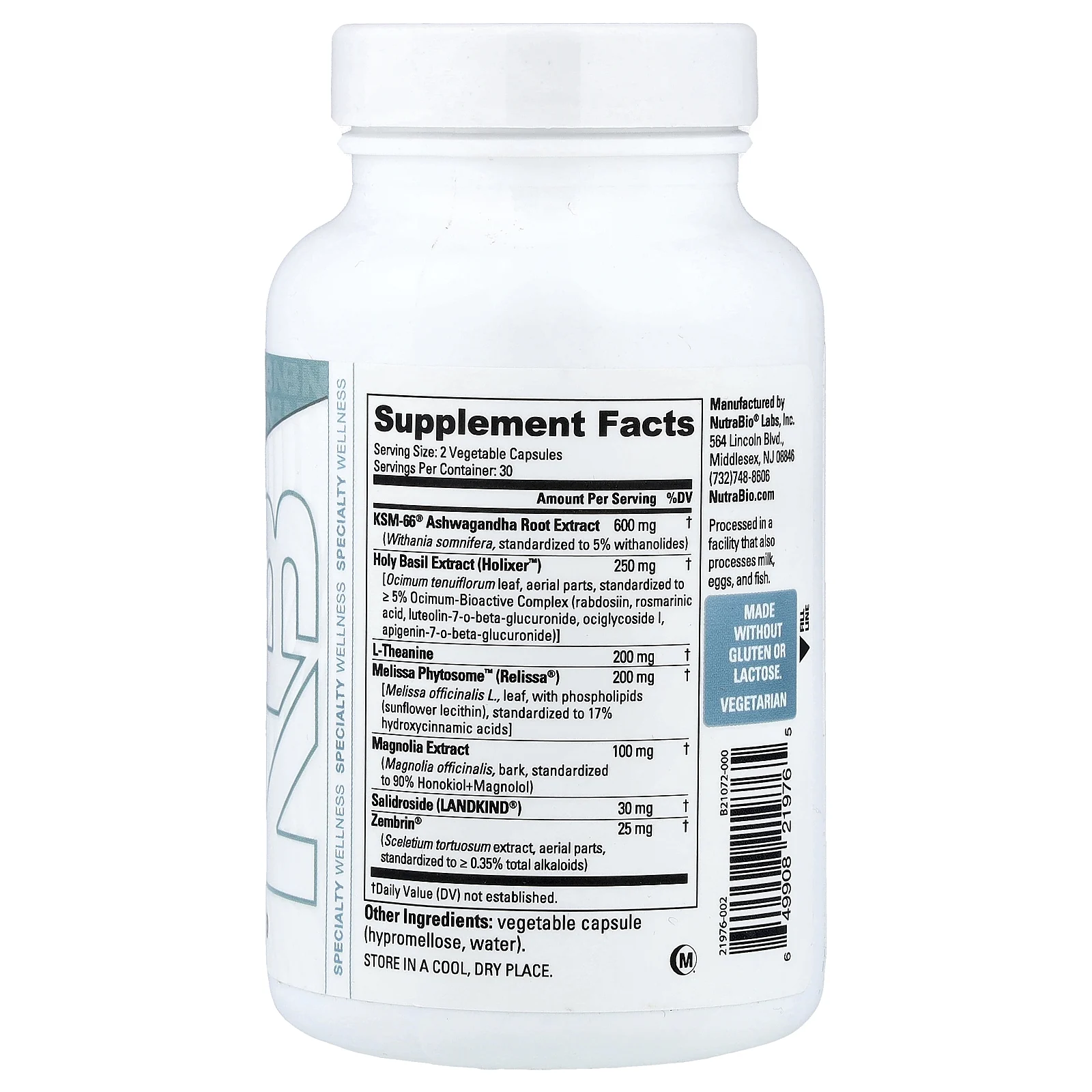 NutraBio, Quiet Mind, 60 капсул