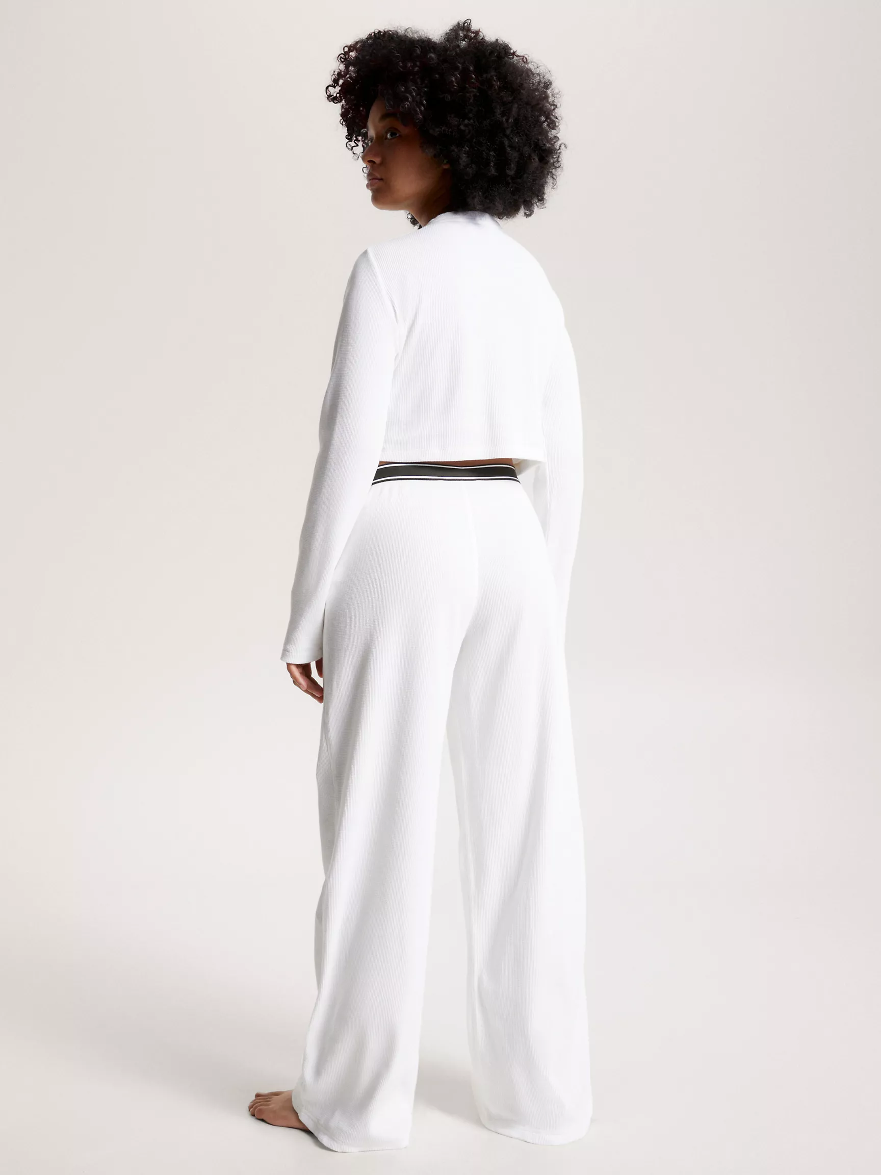 Женская футболка Tommy Hilfiger, Лонгслив для отдыха из вафельного трикотажа