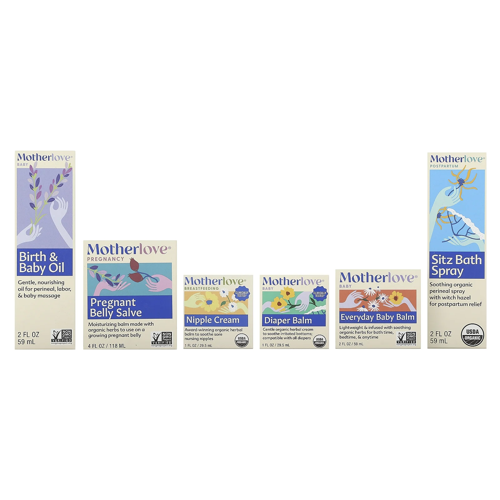 Motherlove, уход за телом, в подарочной упаковке, набор из 6 предметов