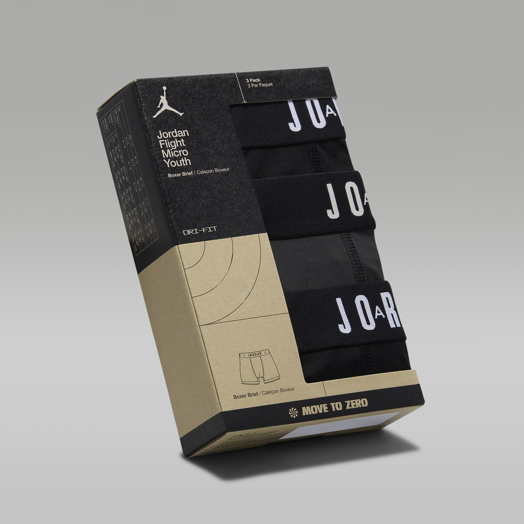 Jordan Dri-FIT Big Kids' Flight Poly Boxer Briefs (3-Pack)