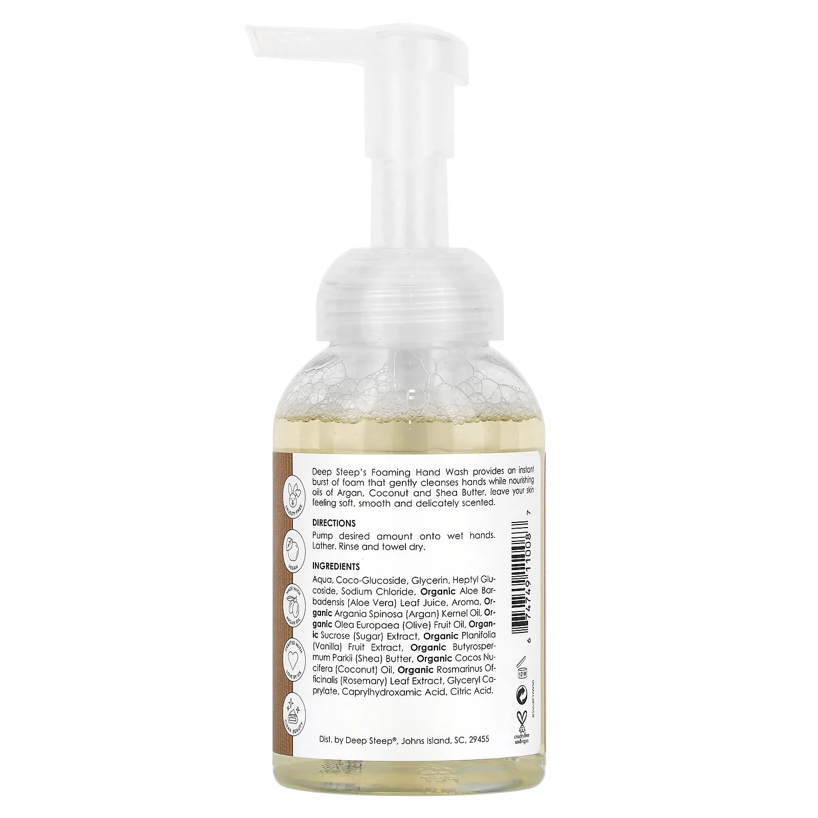 Deep Steep, Пенящееся мыло для рук, коричневый сахар и ваниль, 237 мл (8 жидк. Унций)