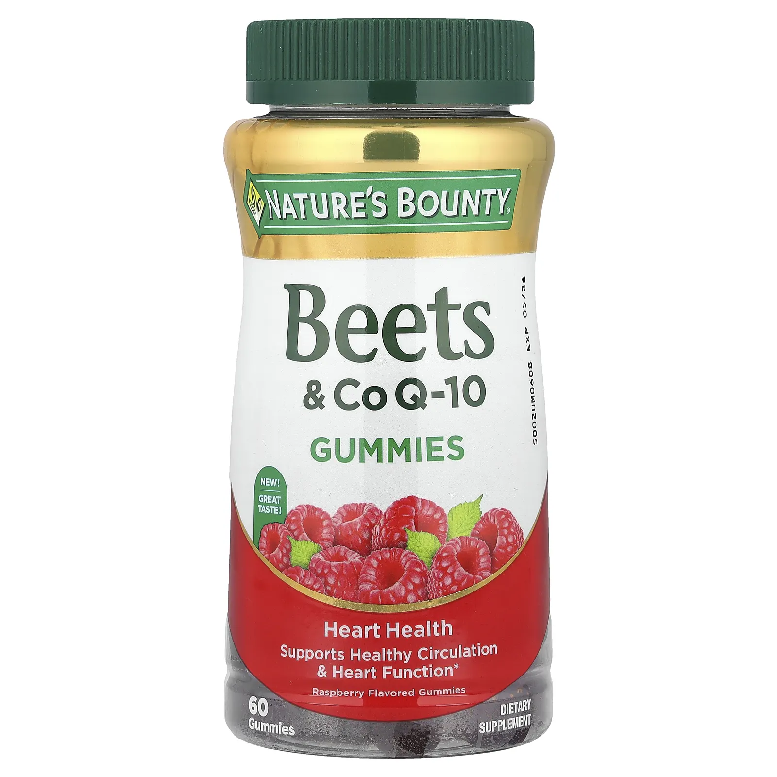 Nature's Bounty, свекла и коэнзим Q10, со вкусом малины, 60 жевательных таблеток