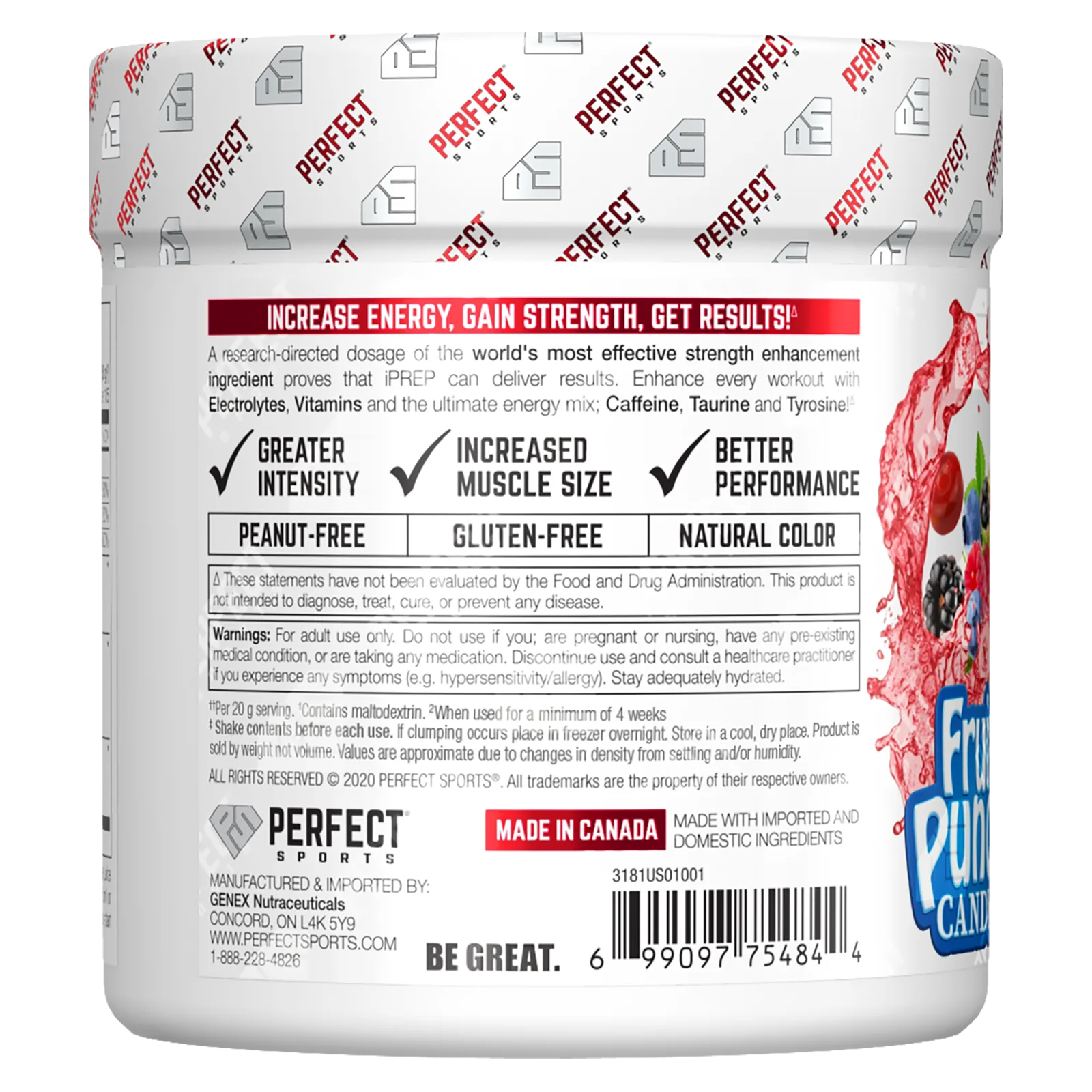 Perfect Sports, iPrep, Advanced Pre-Workout, фруктовый пунш, 300 г (10,6 унции)