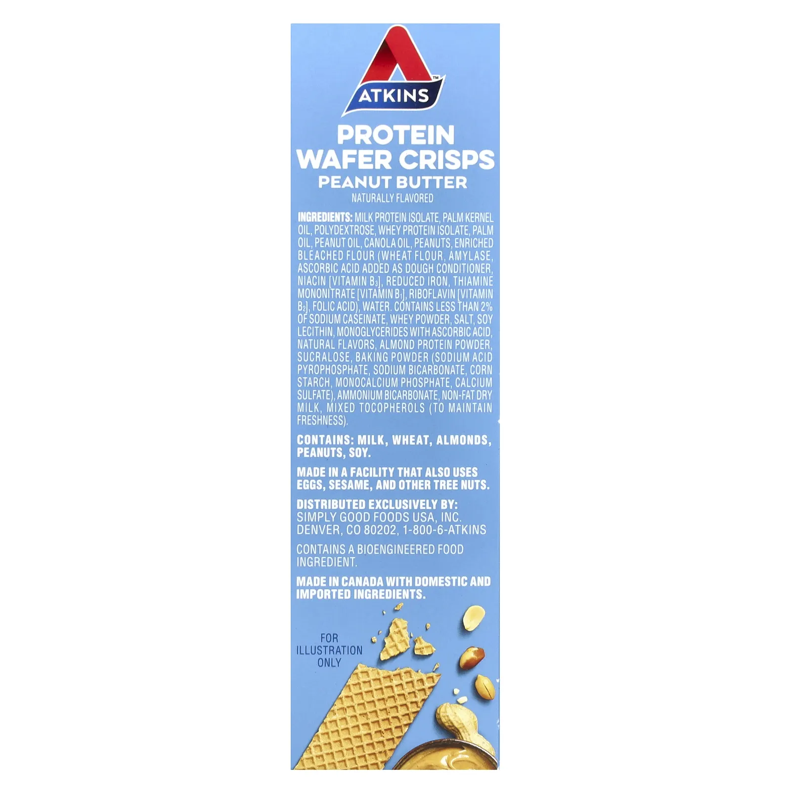 Atkins, Anytime Snacks, протеиновые вафли, с арахисовой пастой, 5 шт. по 36 г (1,27 унции)
