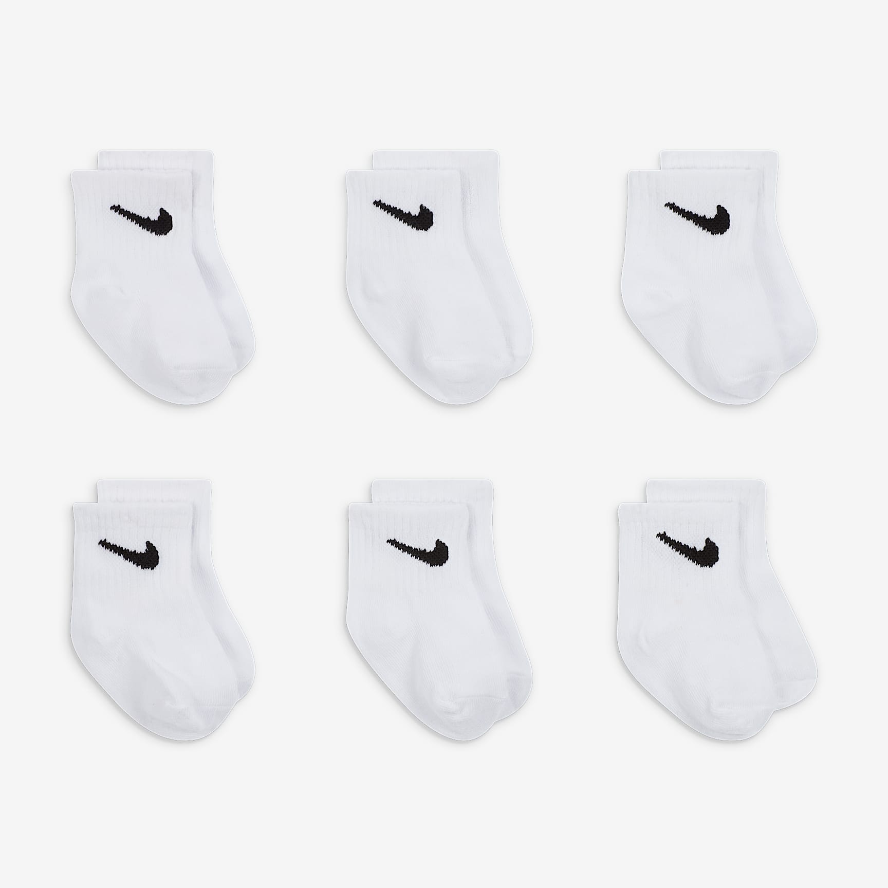 Nike Logo Ankle Socks Box Set (6 Pairs) Baby Socks