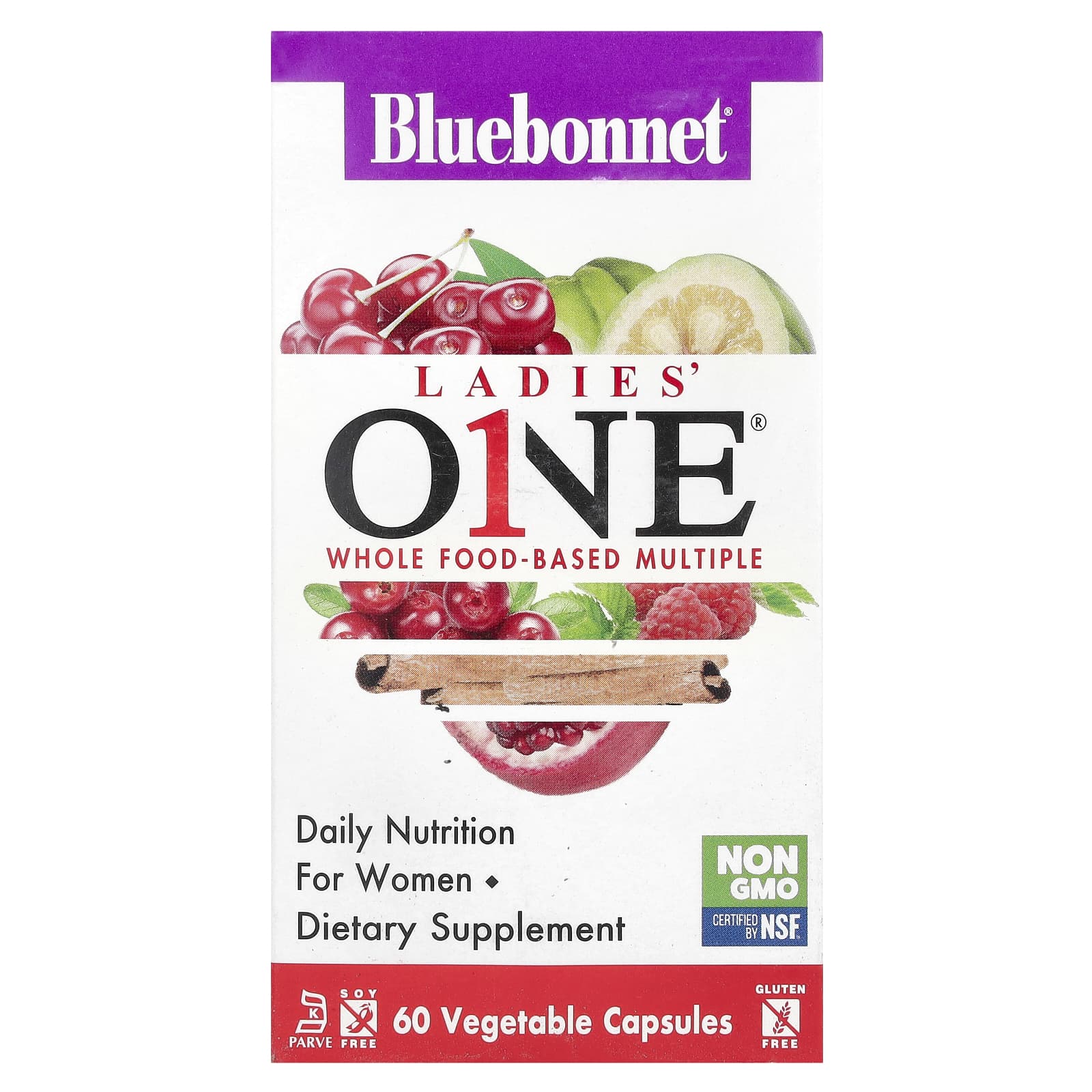 Bluebonnet Nutrition, Ladies 'ONE, цельнопищевой комплекс, 60 растительных капсул