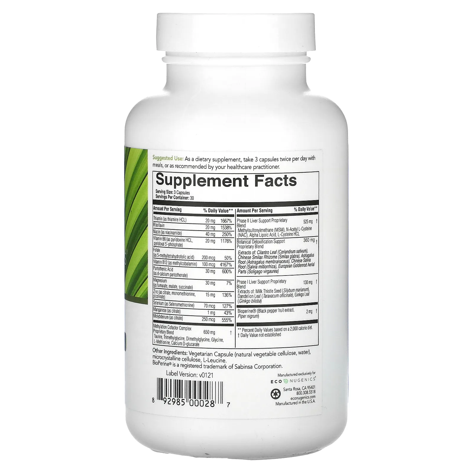 Econugenics, EcoDetox, 90 вегетарианских капсул