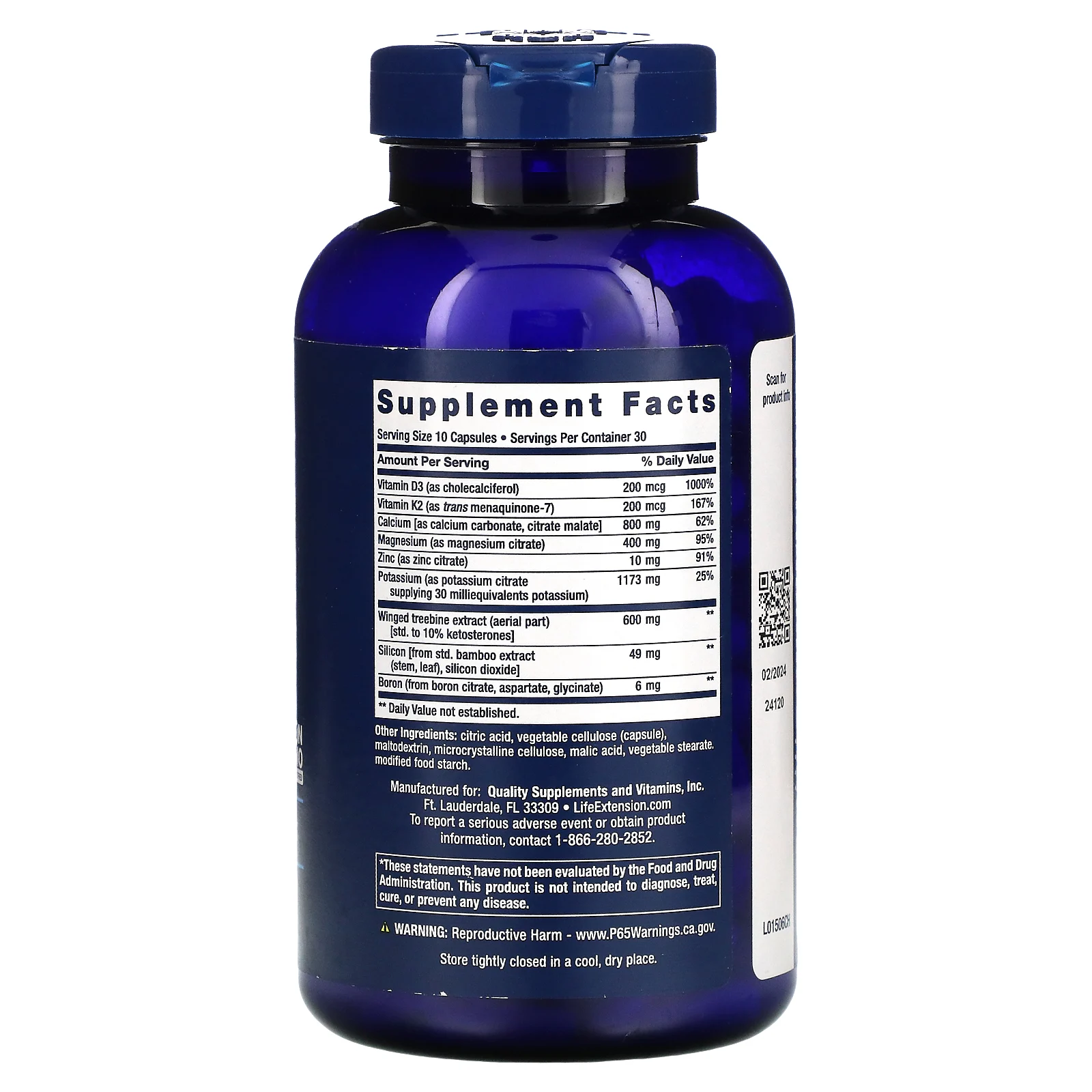 Life Extension, Доктор Strum's Intensive Bone Formula, средство для здоровья костей, 300 капсул