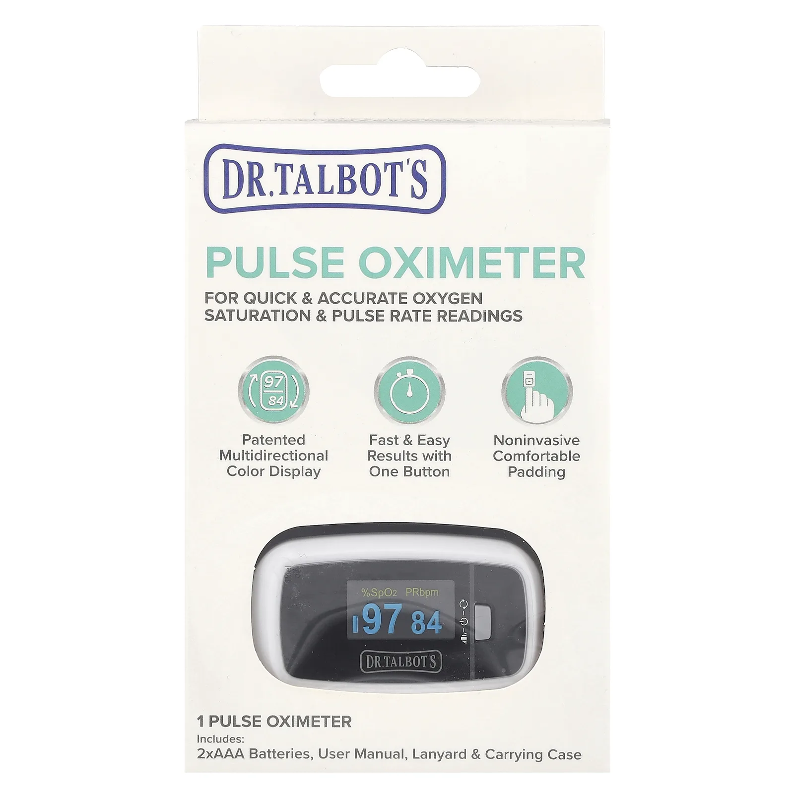 Dr. Talbot's, Пульсоксиметр, черный, 1 пульсоксиметр