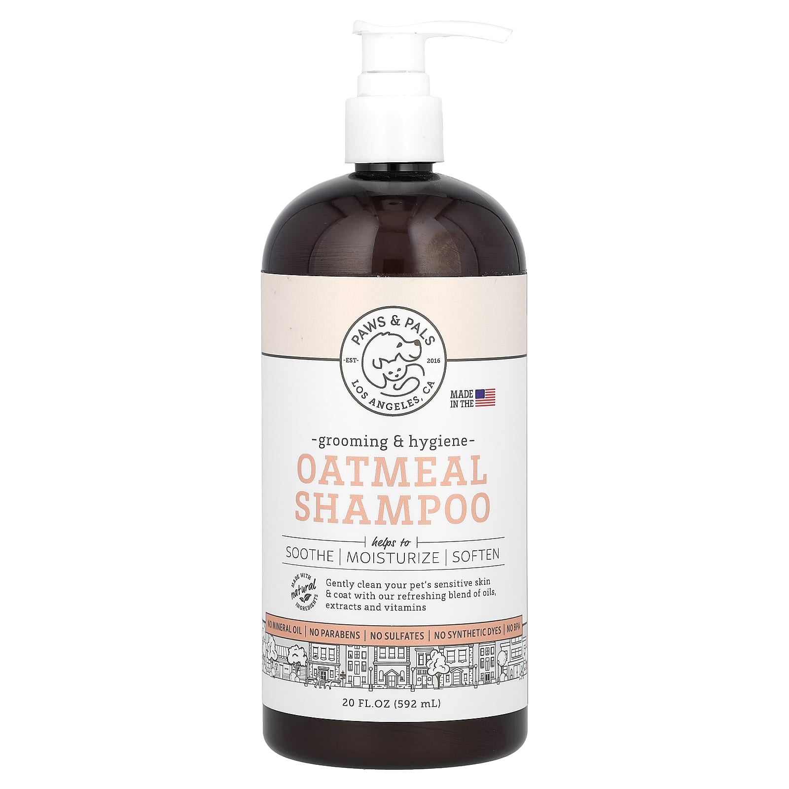 Paws & Pals, шампунь с овсянкой, для собак и кошек, 592 мл (20 жидк. унций)