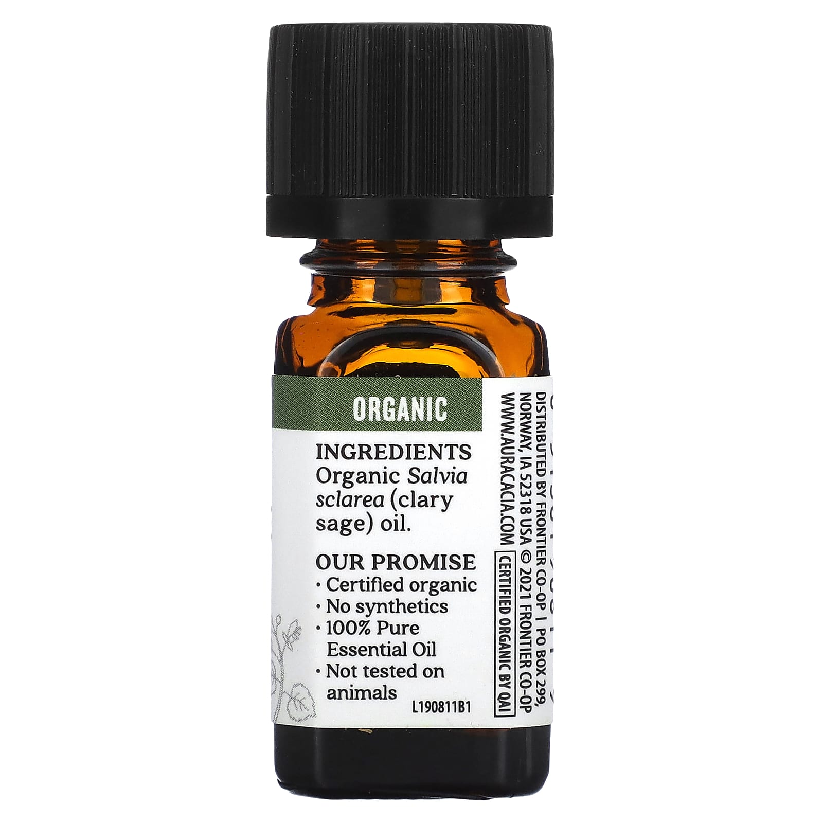 Aura Cacia, чистое эфирное масло, органический мускатный шалфей, 7,4 мл (0,25 жидк. унции)