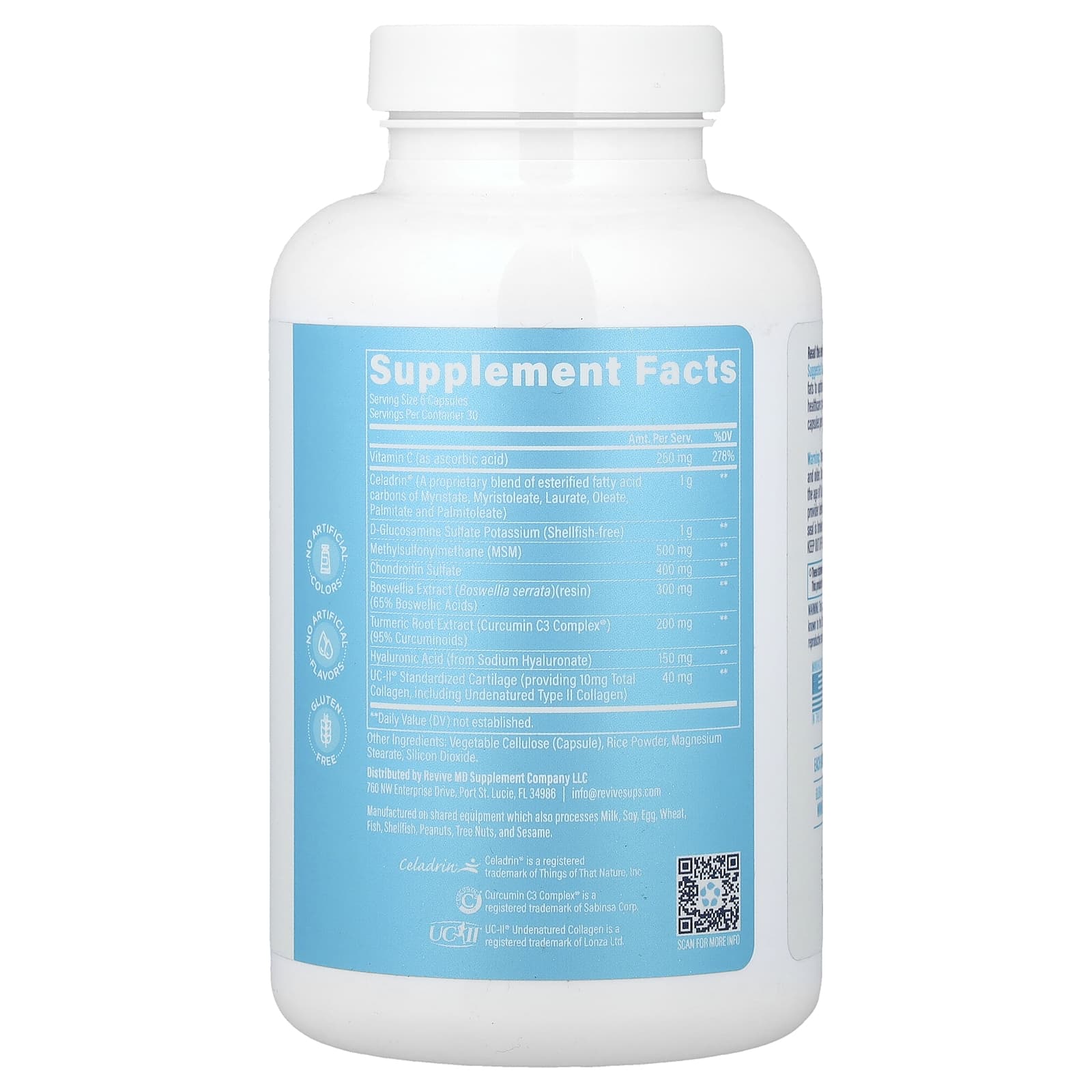 Revive, добавка для поддержки суставов, 180 вегетарианских капсул
