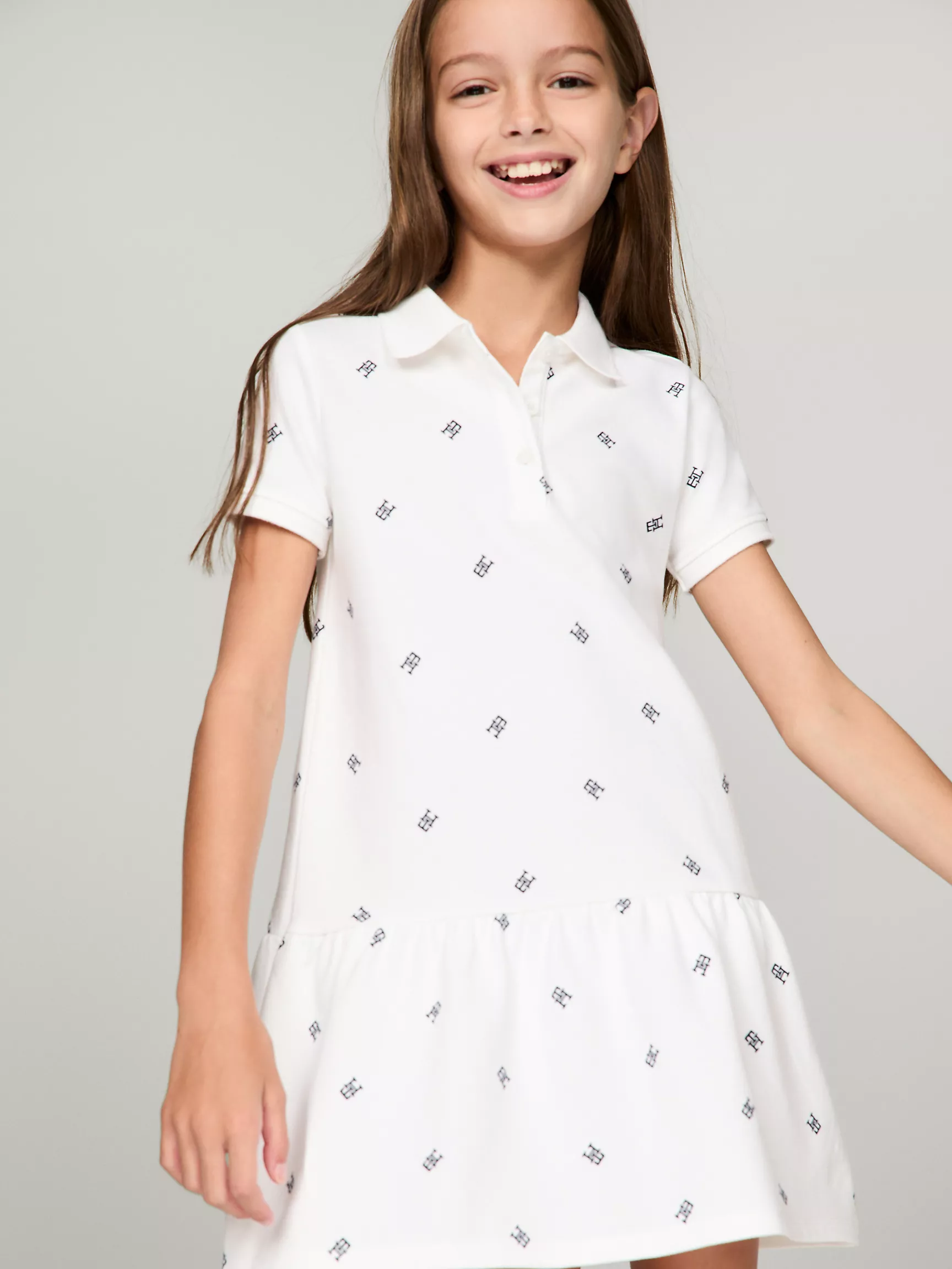 Платье для девочек Tommy Hilfiger, Детское поло-платье с монограммным узором TH