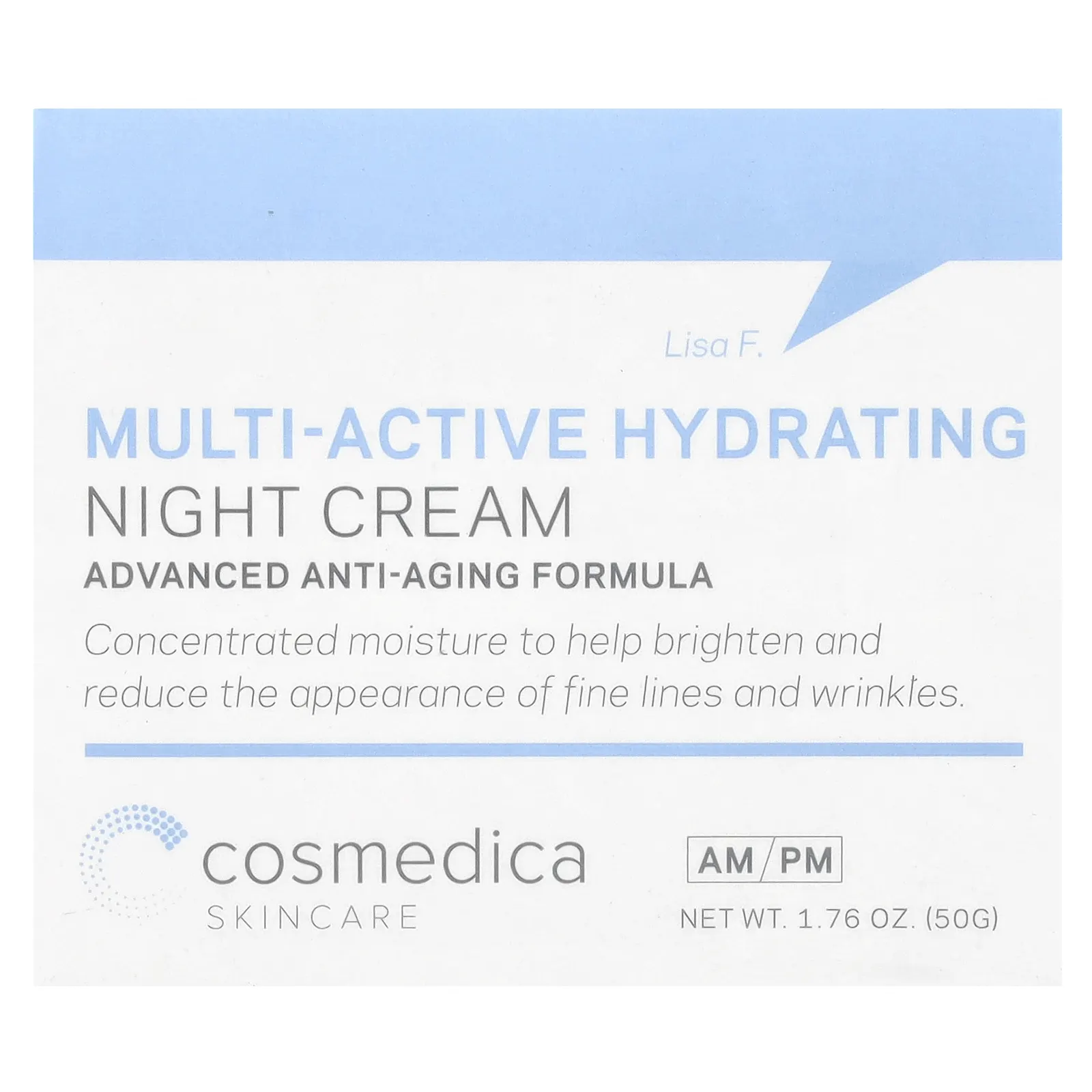 Cosmedica Skincare, мультиактивный увлажняющий ночной крем, улучшенная формула против старения, 50 г (1,76 унции)