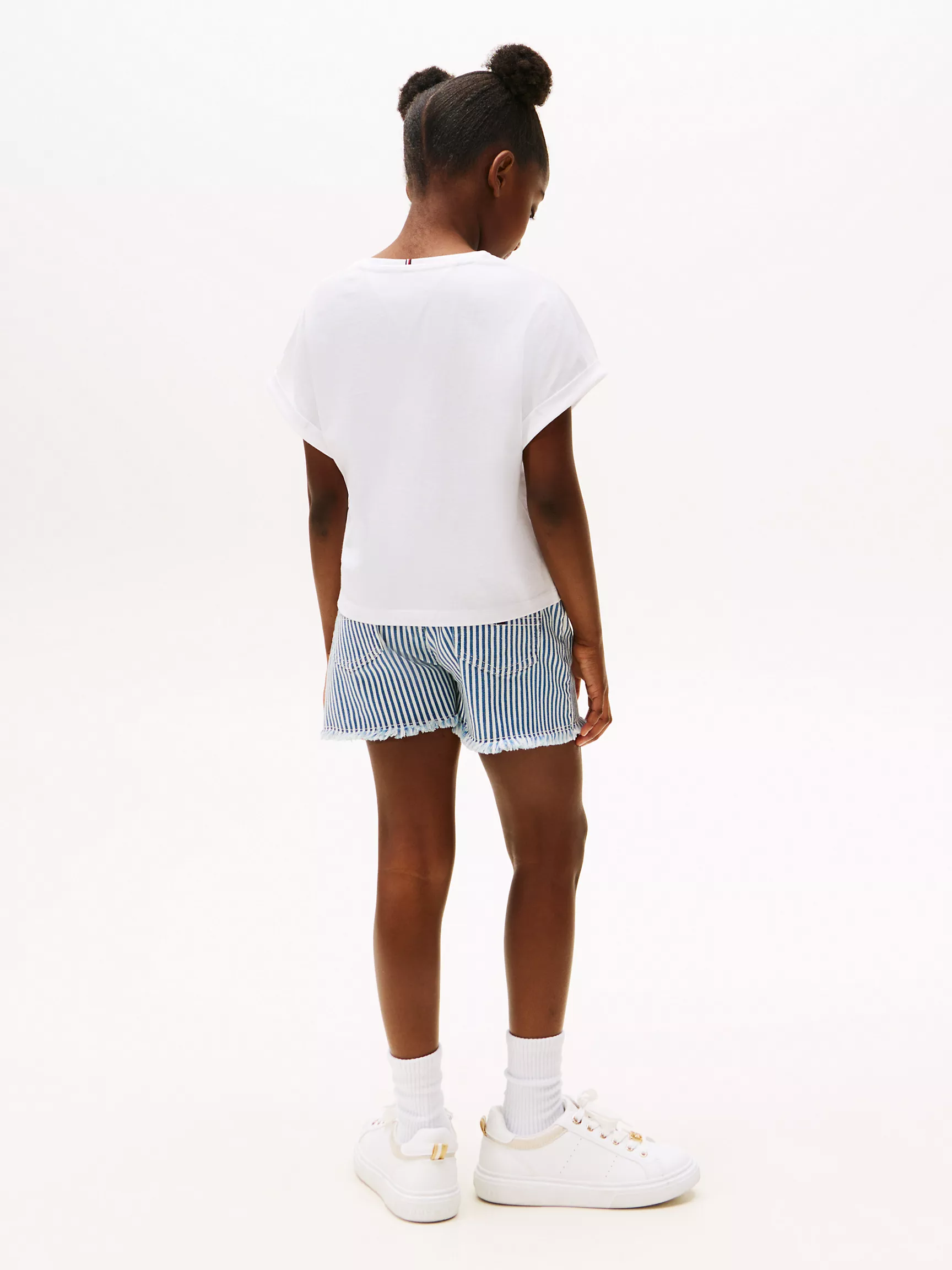 Футболка для девочек Tommy Hilfiger, Детская футболка с логотипом флага из пайеток