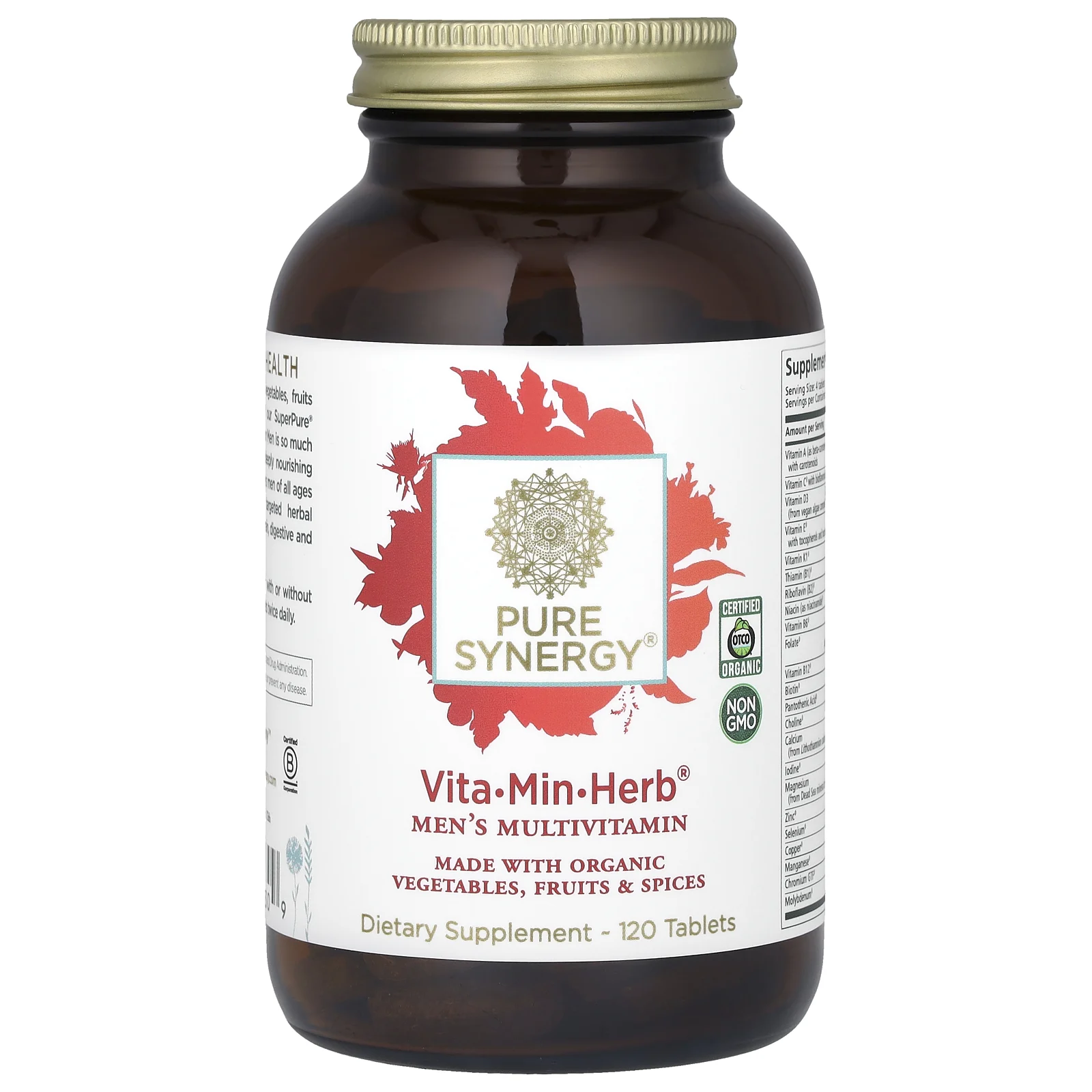 Pure Synergy, Vita·Min·Herb, мультивитамины для мужчин, 120 таблеток