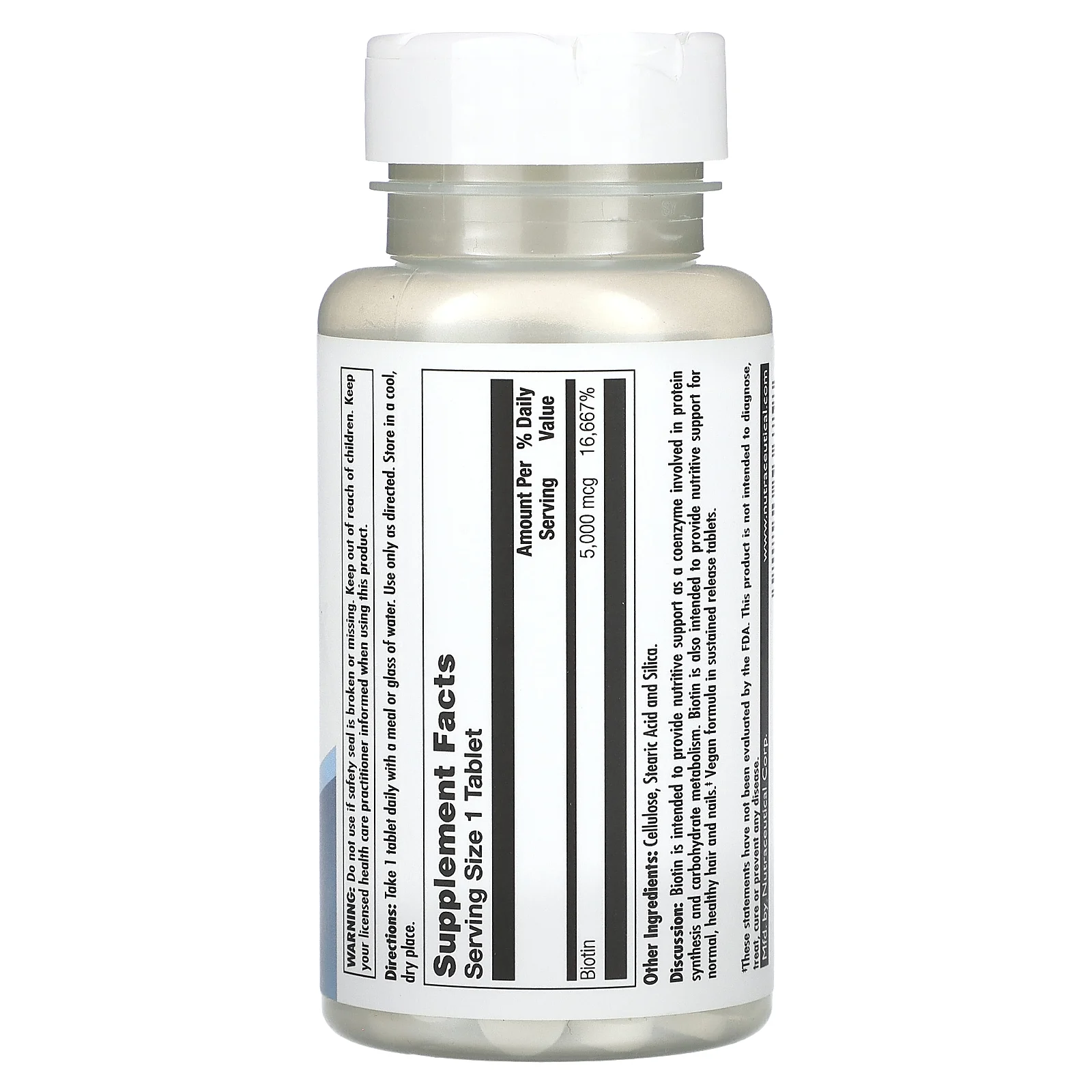 KAL, Биотин, с замедленным высвобождением, 5000 мкг, 60 таблеток