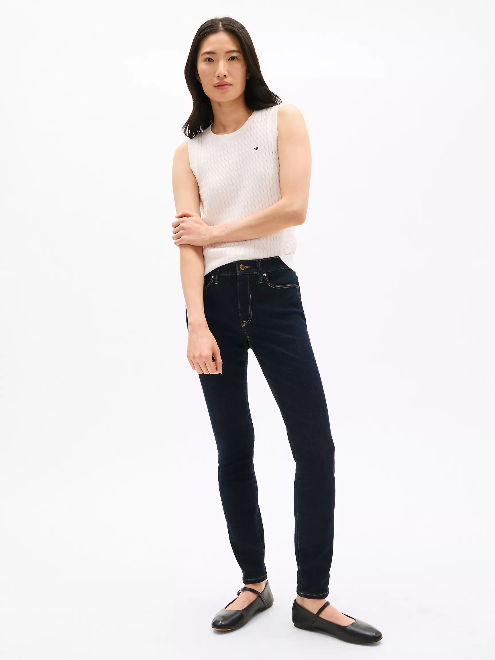 Женские джинсы Tommy Hilfiger, Эластичные джинсы суперскинни средней посадки