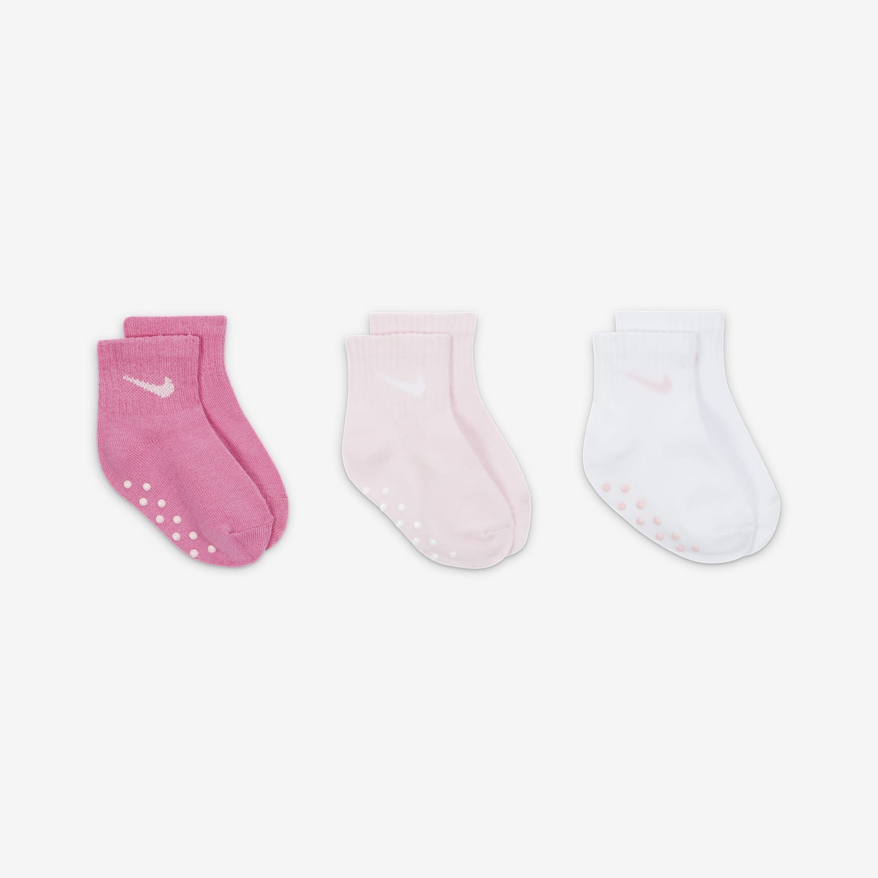 Nike Core Swoosh Toddler Gripper Socks Box Set (3 Pairs)