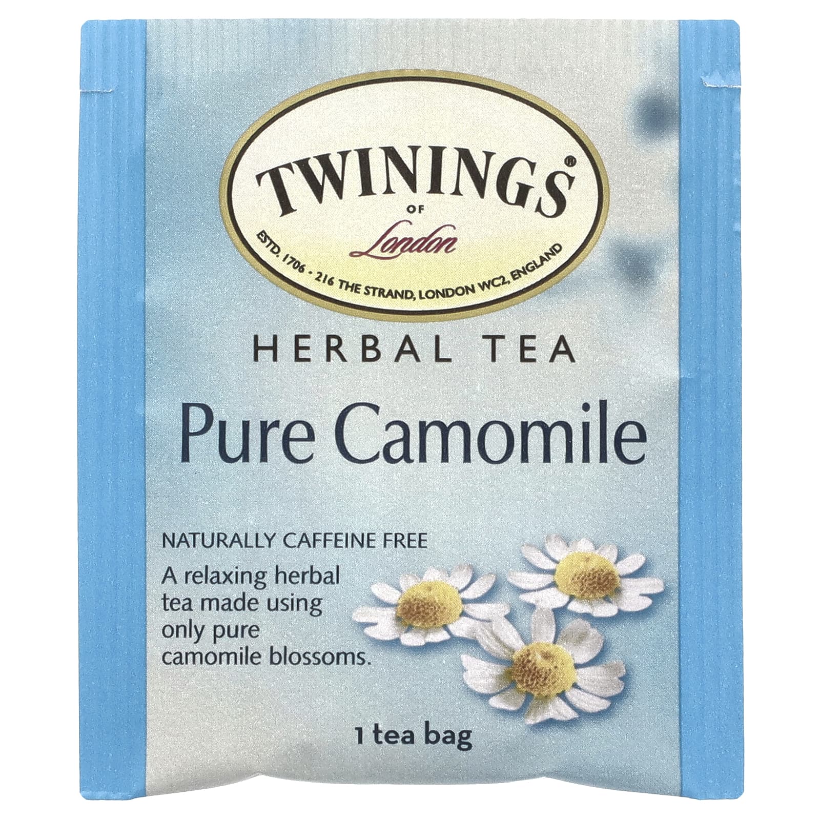 Twinings, травяной чай, чистая ромашка, без кофеина, 25 чайных пакетиков, 37 г (1,32 унции)