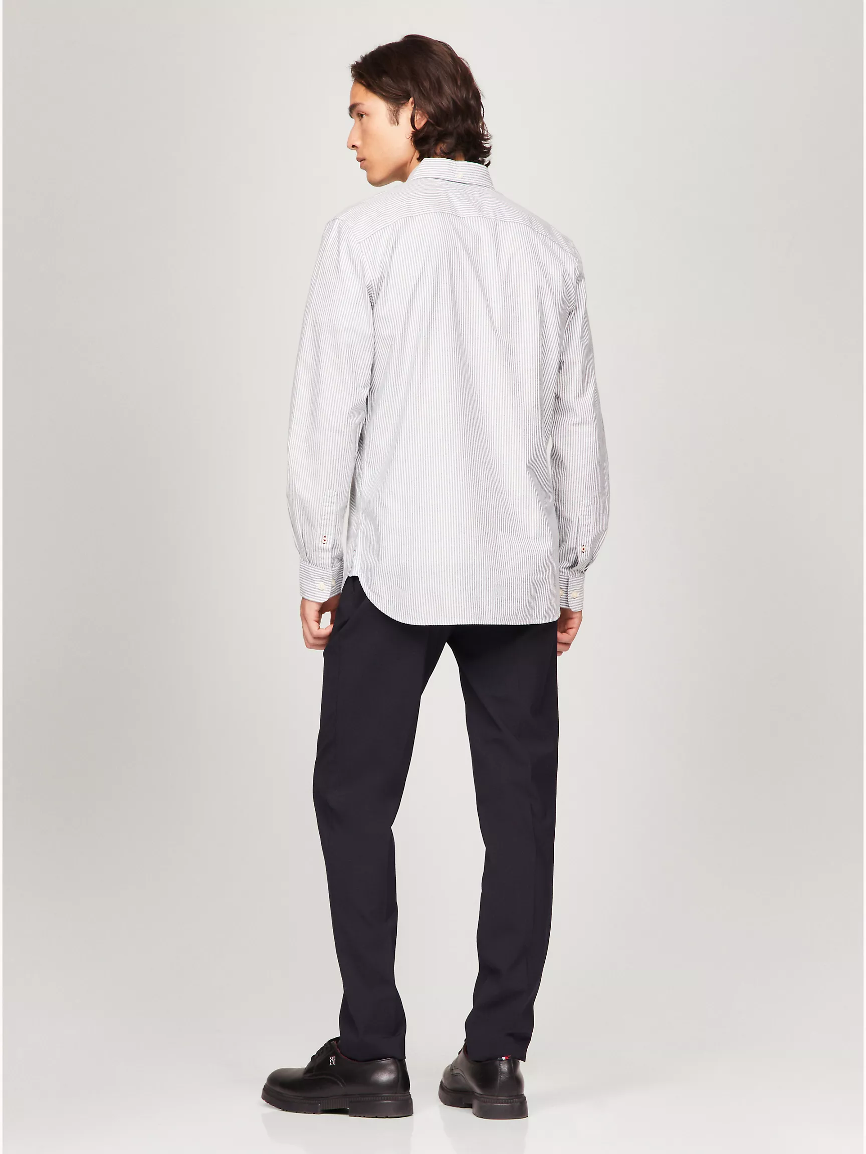 Мужская рубашка Tommy Hilfiger, Полосатая эластичная рубашка из оксфорда стандартного кроя