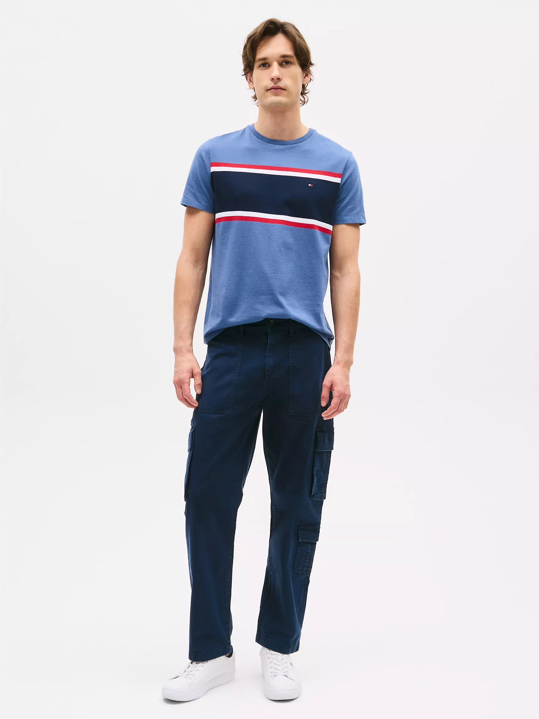 Мужская футболка Tommy Hilfiger, Футболка с полосатым блоковым узором