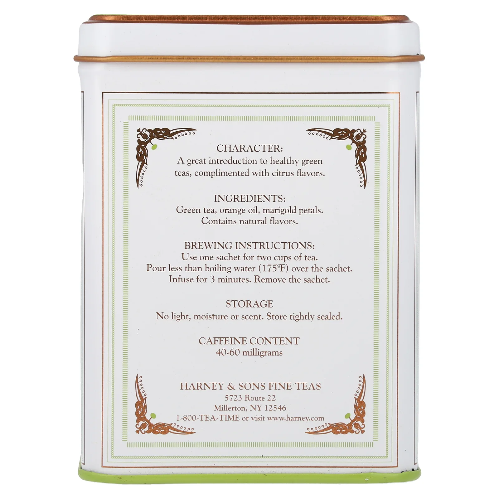 Harney & Sons, Classic Collection, зеленый чай с цитроном, 20 пакетиков, 40 г (1,4 унции)