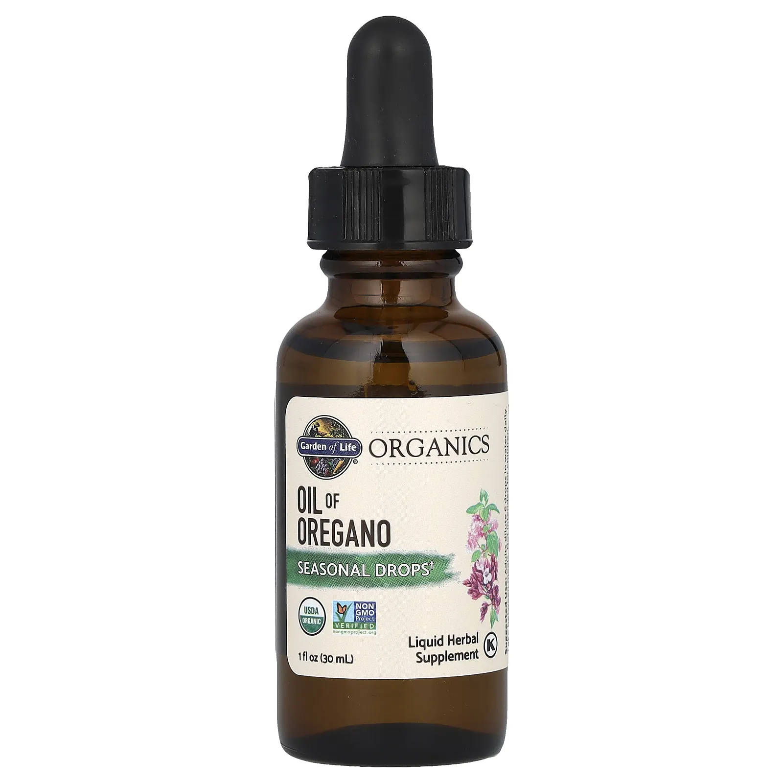 Garden of Life, Organics, масло орегано, сезонные капли, без спирта, 30 мл (1 жидк. Унция)